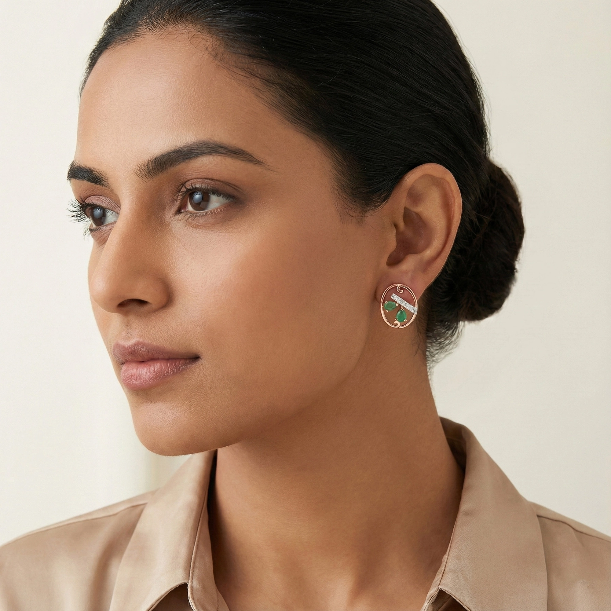 Rose Gold Diamond Earrings thumbnail 3
