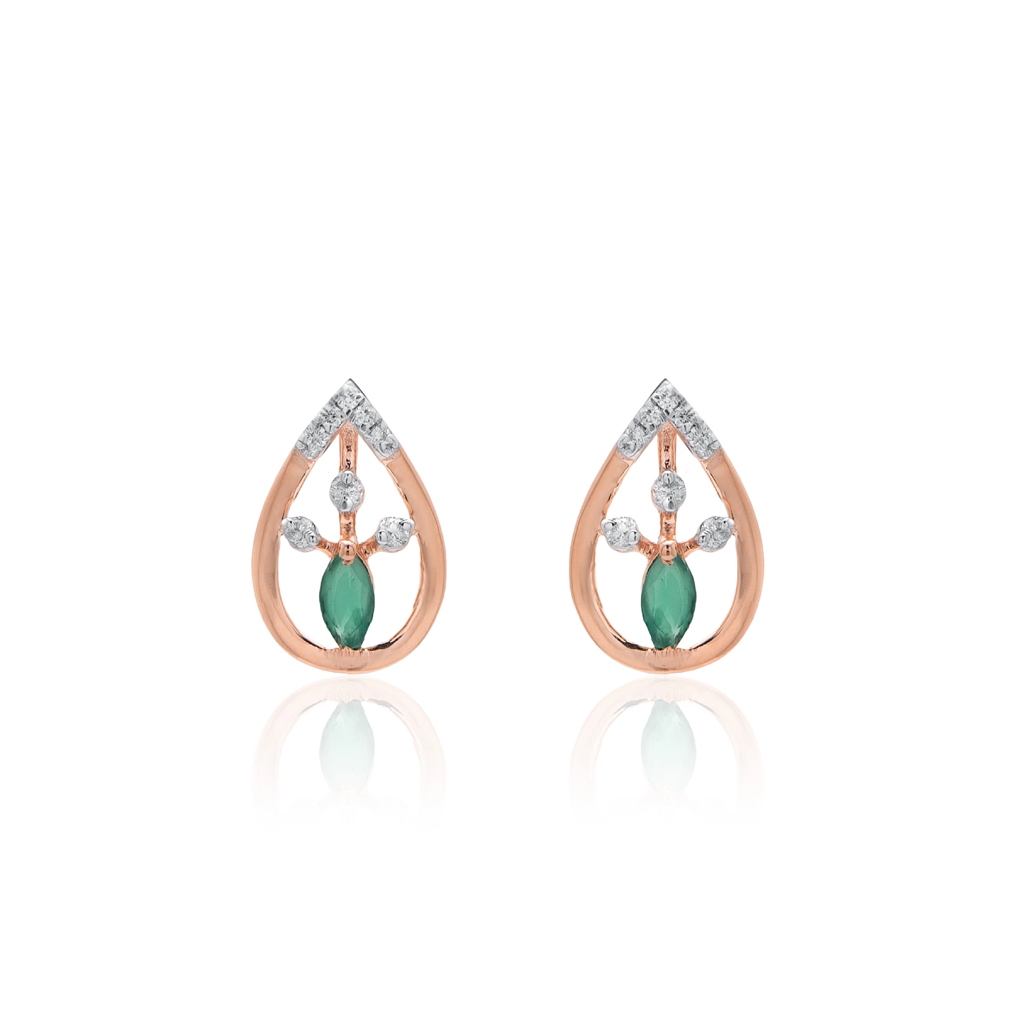 Rose Gold Diamond Earrings thumbnail 2