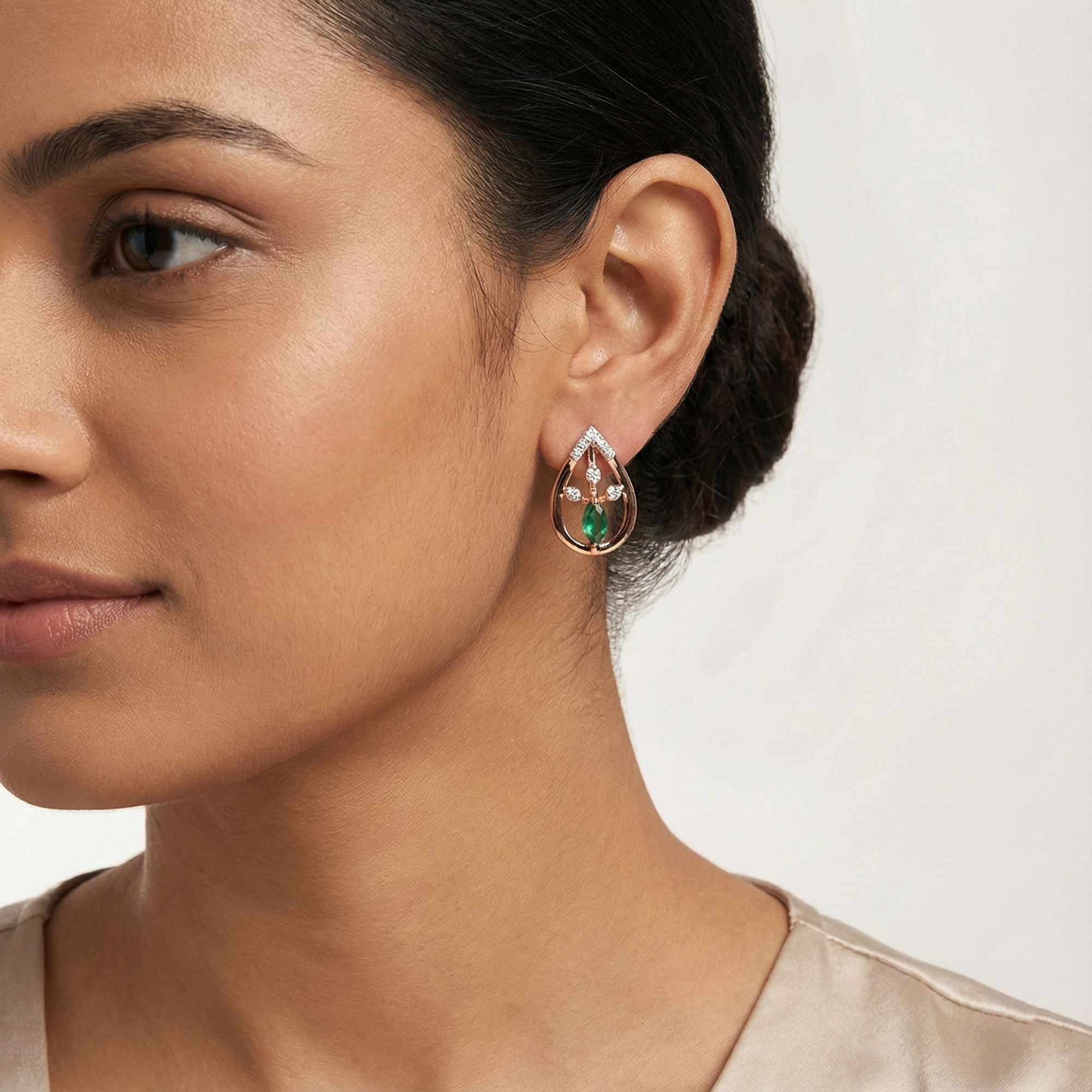 Rose Gold Diamond Earrings thumbnail 3