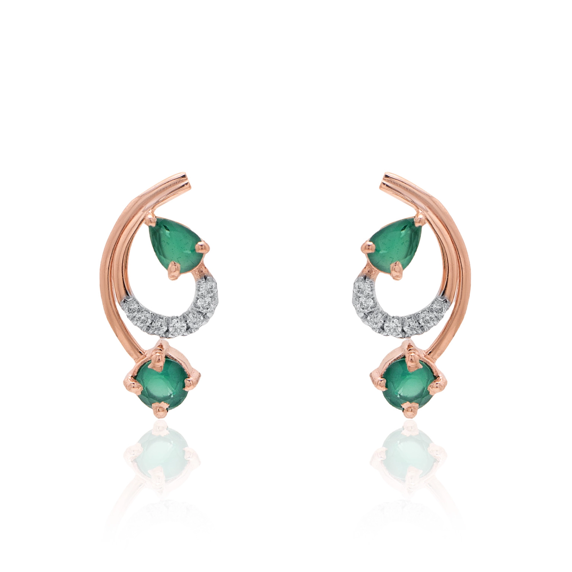 Rose Gold Diamond Earrings thumbnail 2