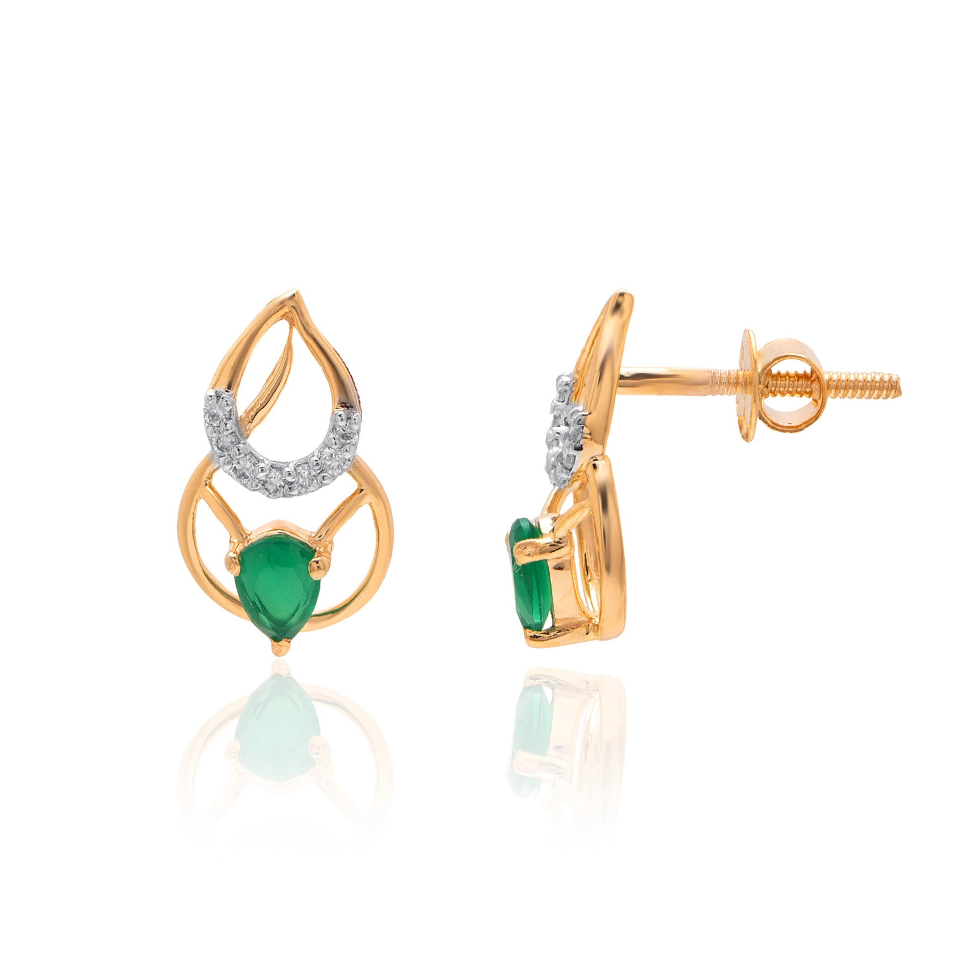 Yellow Gold Diamond Earrings