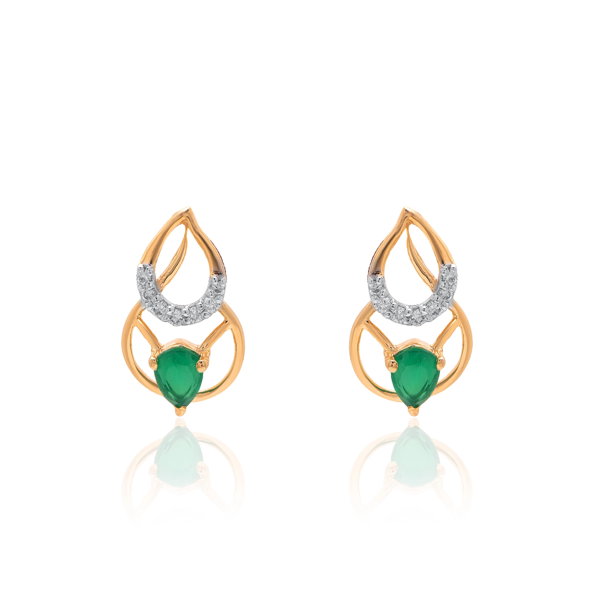 Yellow Gold Diamond Earrings thumbnail 2