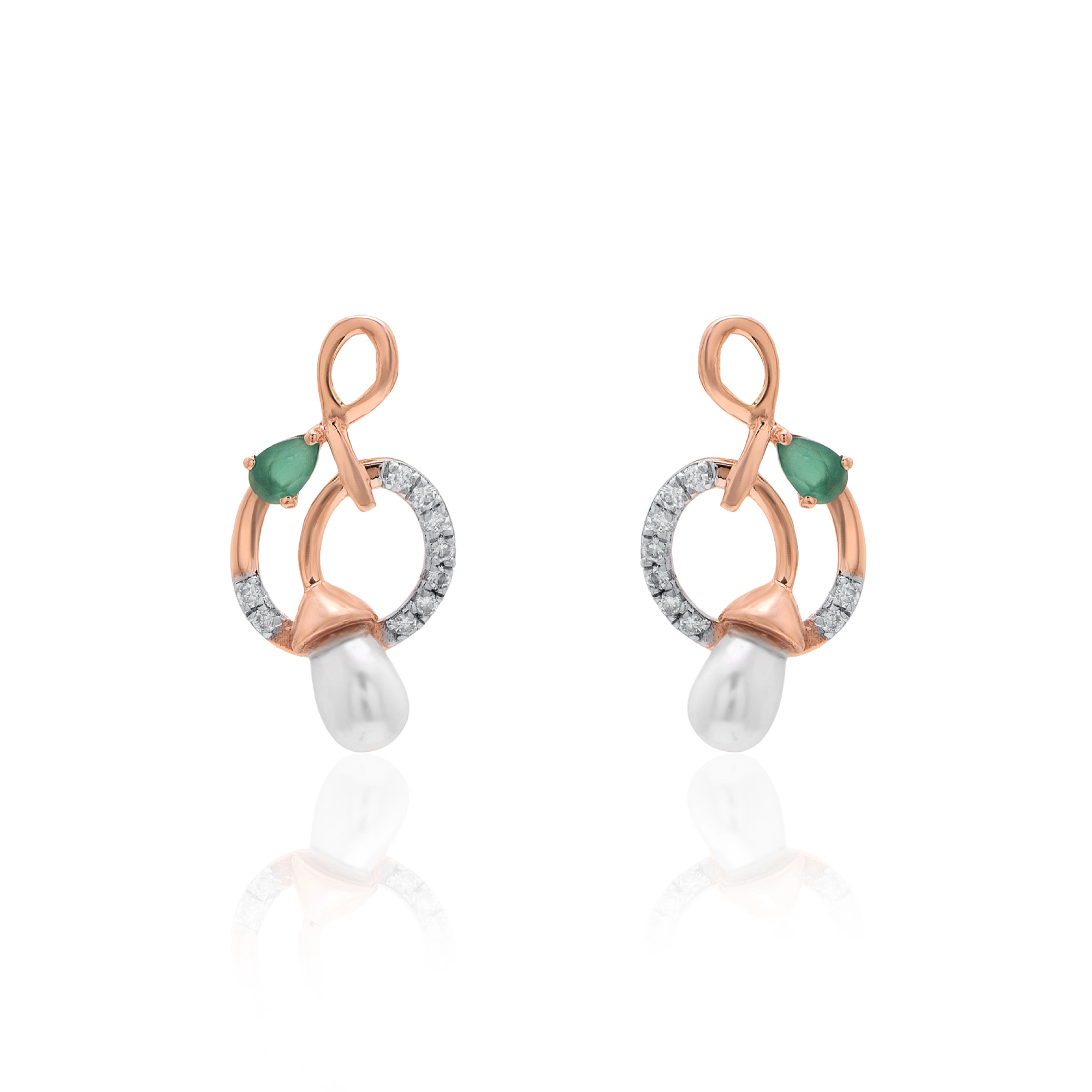 Rose Gold Diamond Earrings thumbnail 2
