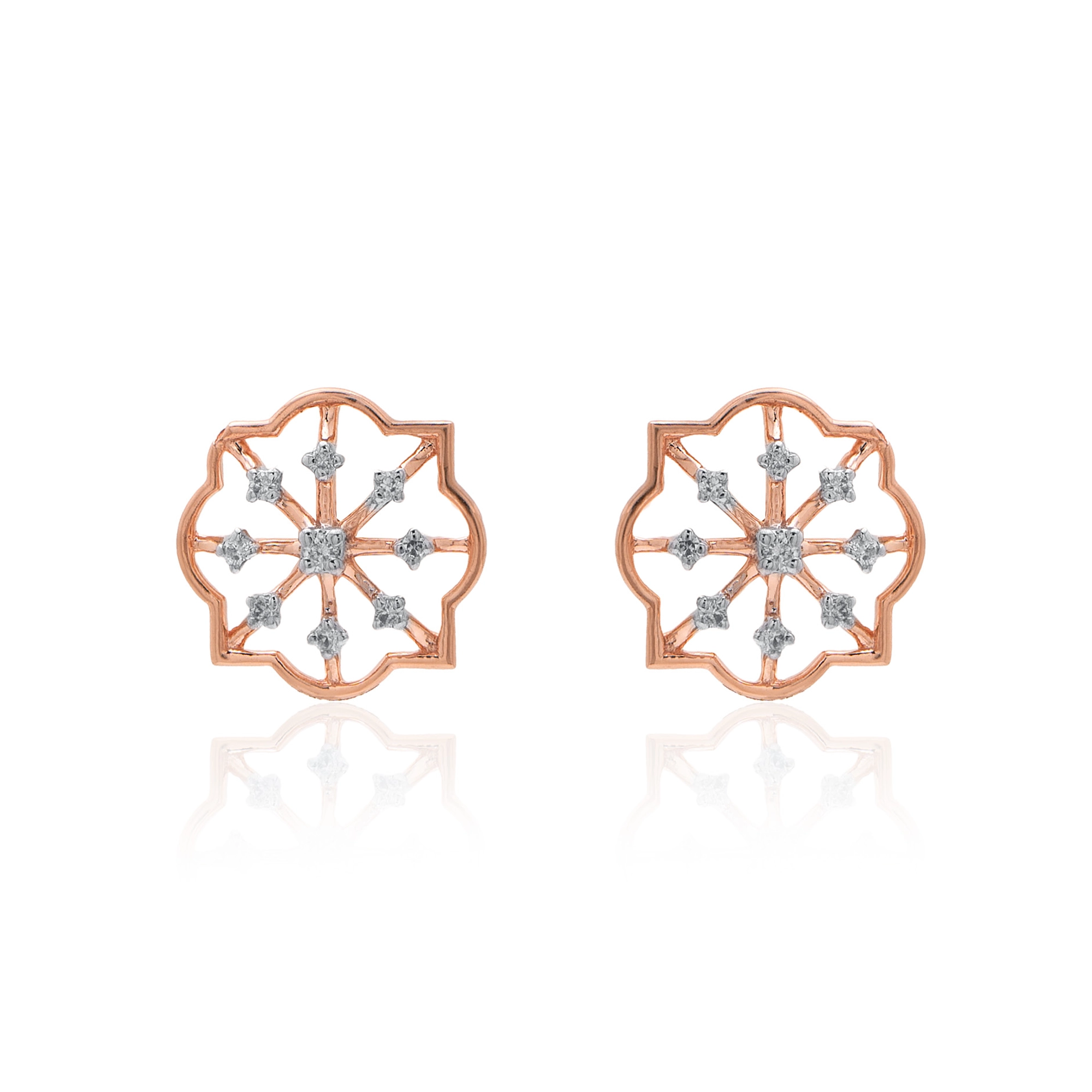 Rose Gold Diamond Earrings thumbnail 2