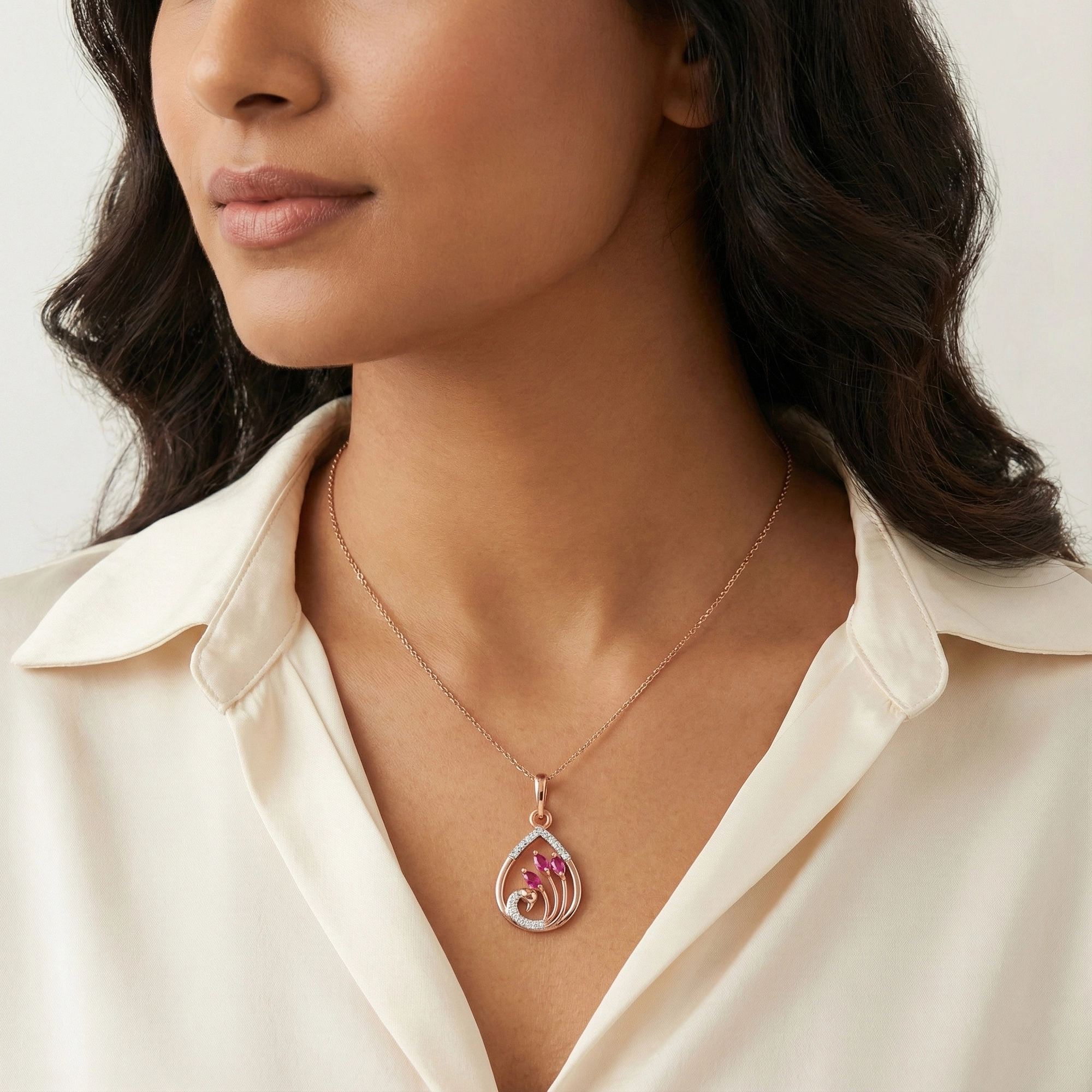Rose Gold Diamond Pendant thumbnail 4
