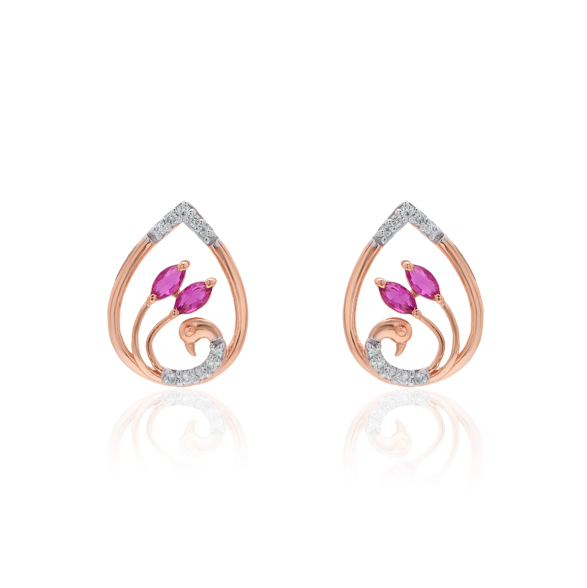 Rose Gold Diamond Earrings thumbnail 2