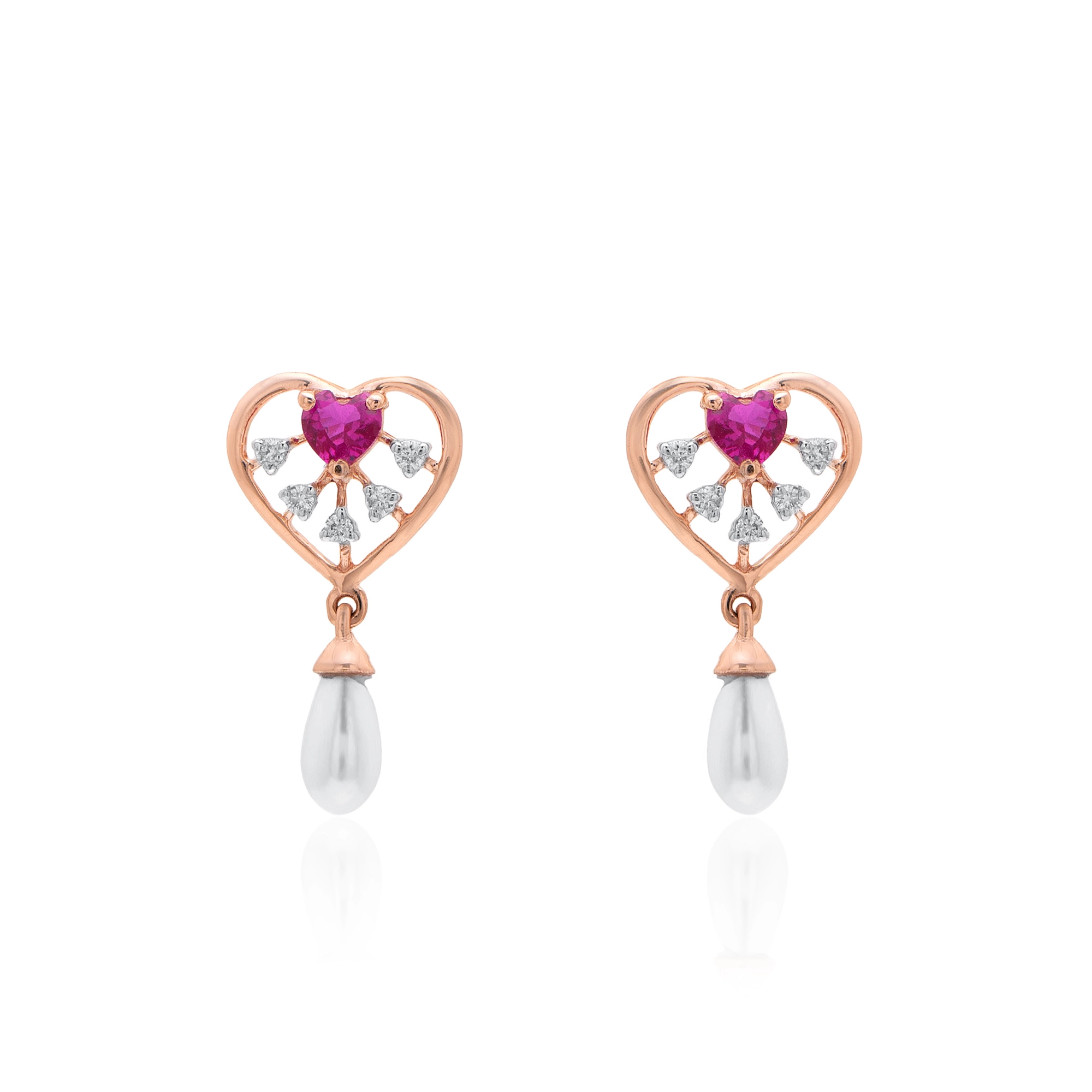 Rose Gold Diamond Earrings thumbnail 2