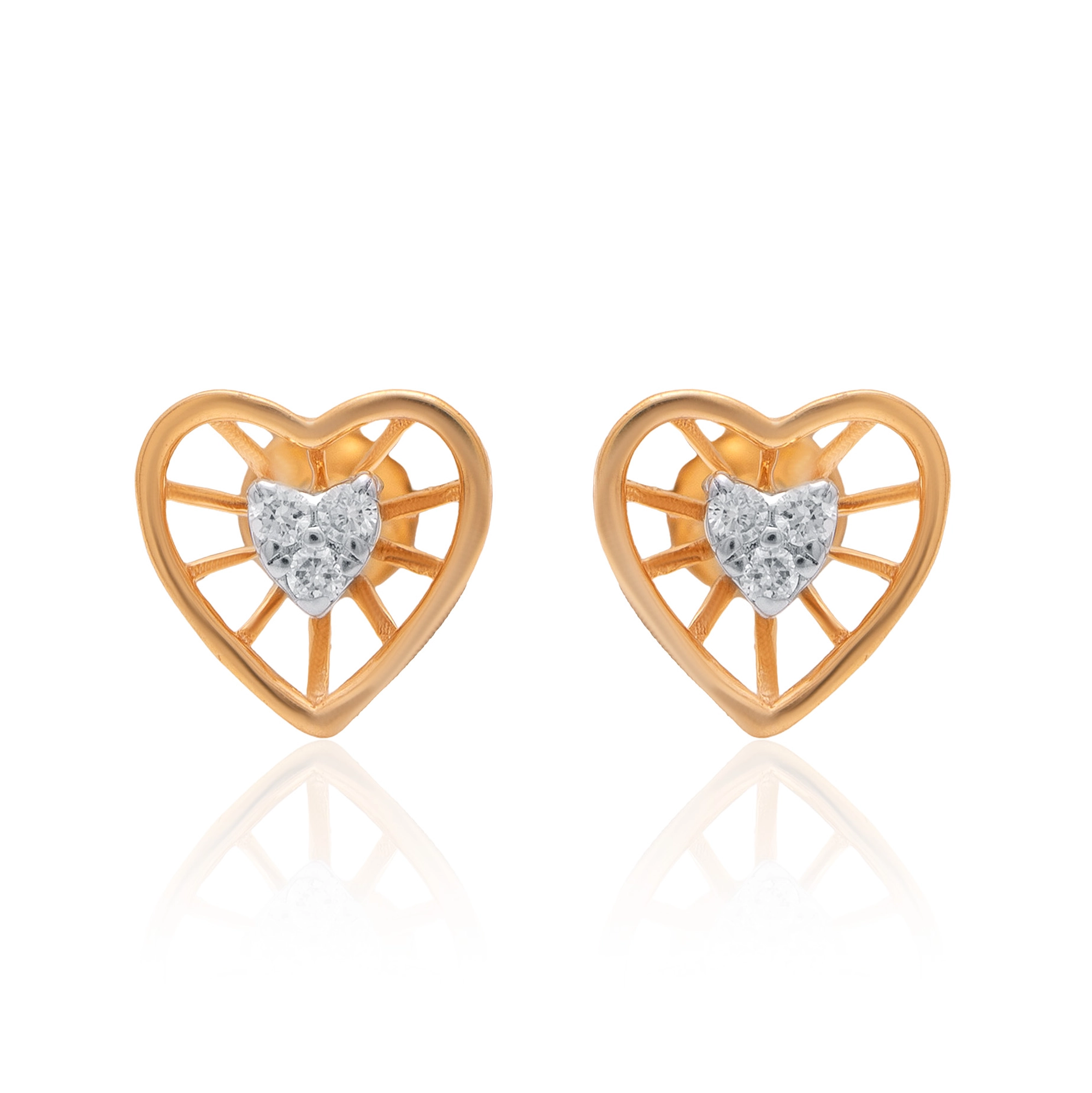 Yellow Gold Diamond Earrings thumbnail 3