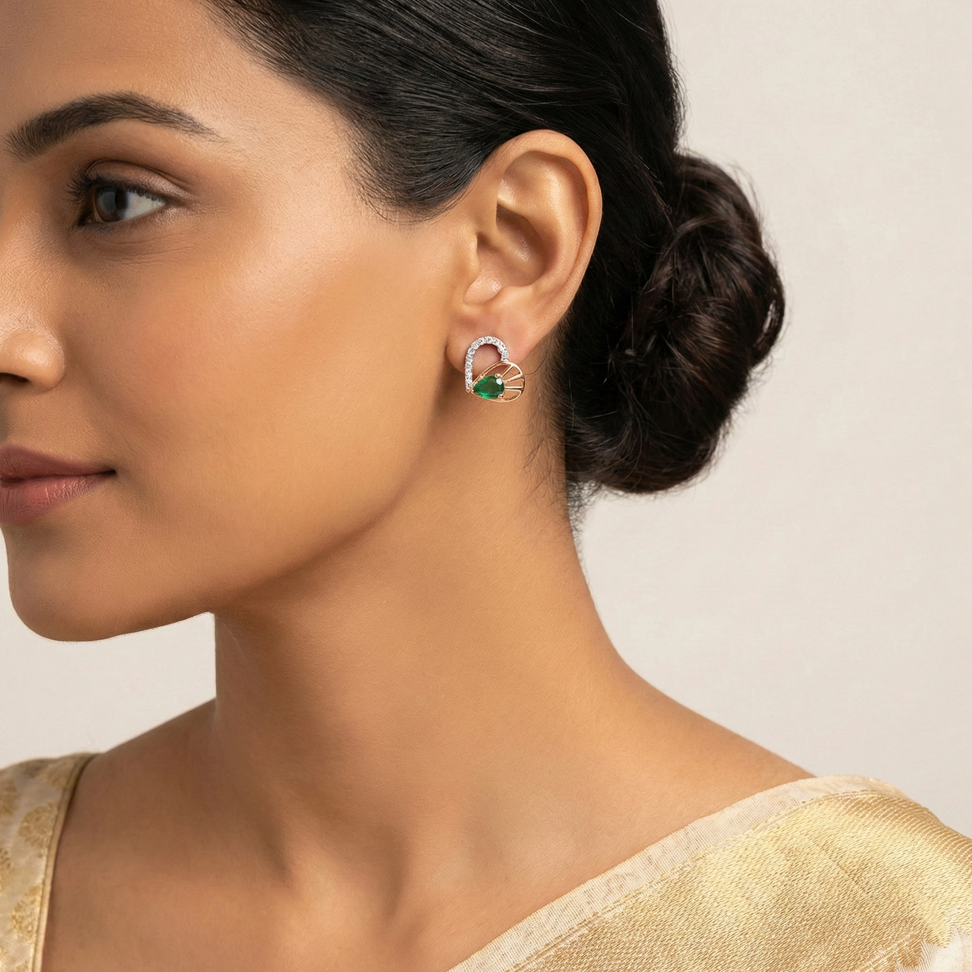 Rose Gold Diamond Earrings thumbnail 3