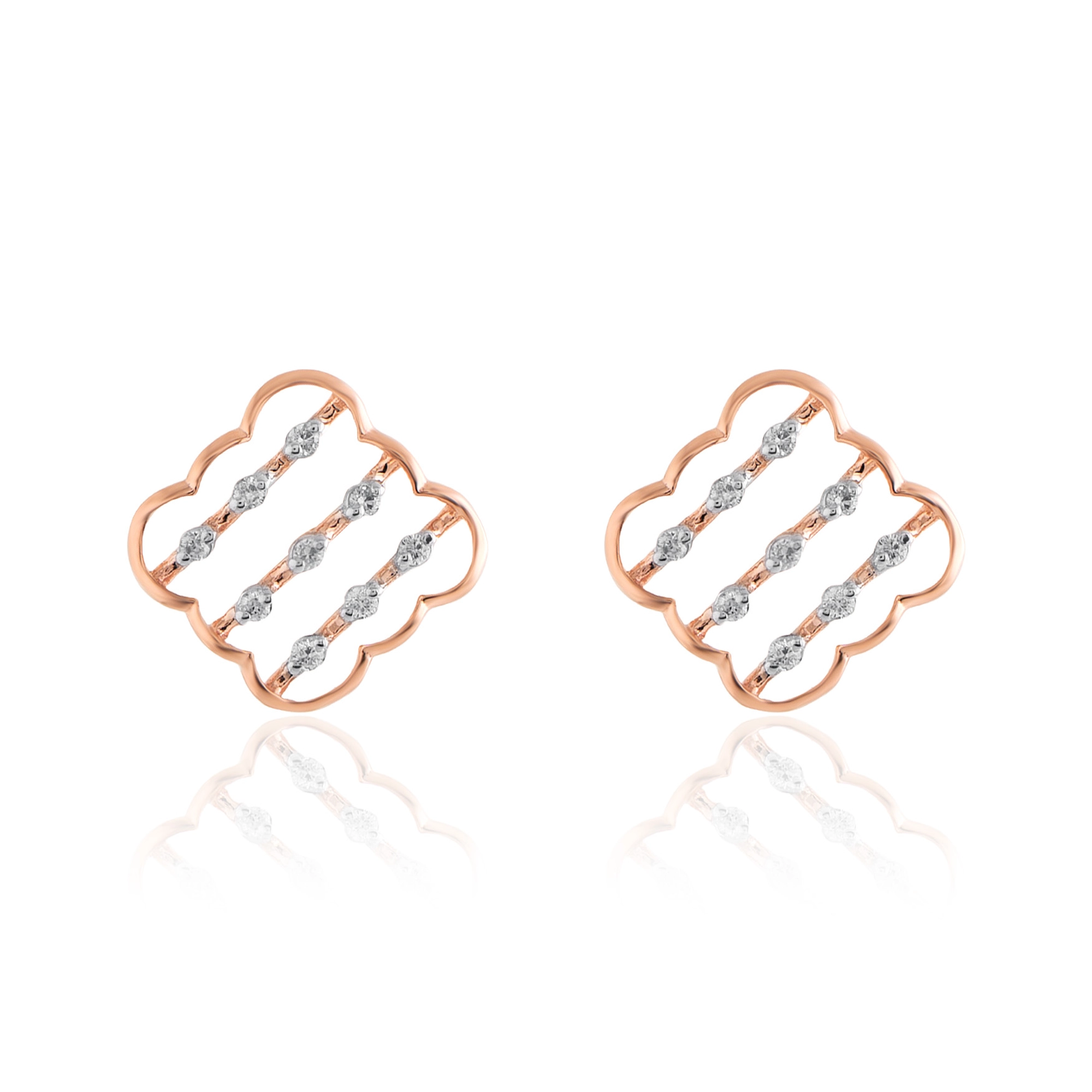 Rose Gold Diamond Earrings thumbnail 2