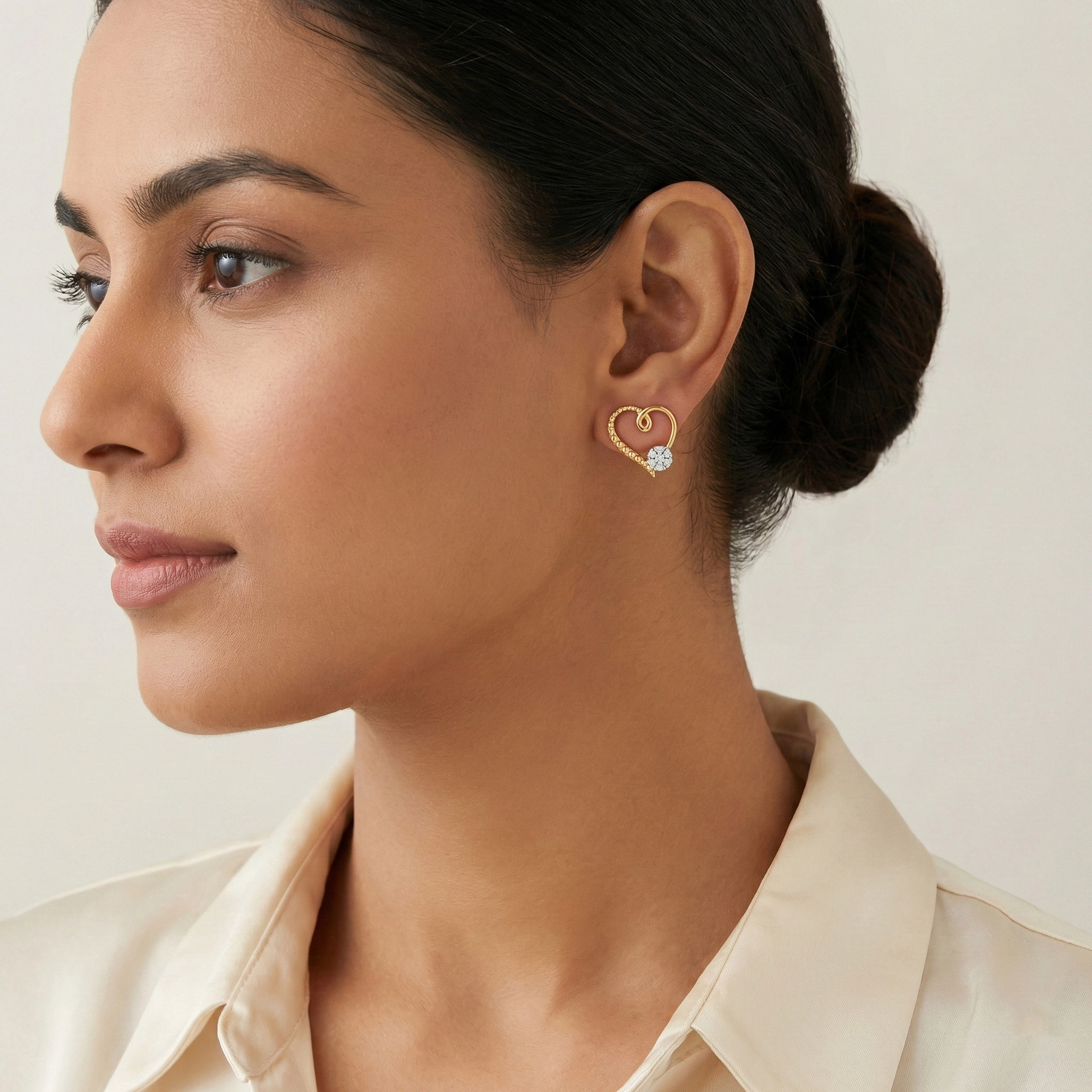 Rose Gold Diamond Earrings thumbnail 3