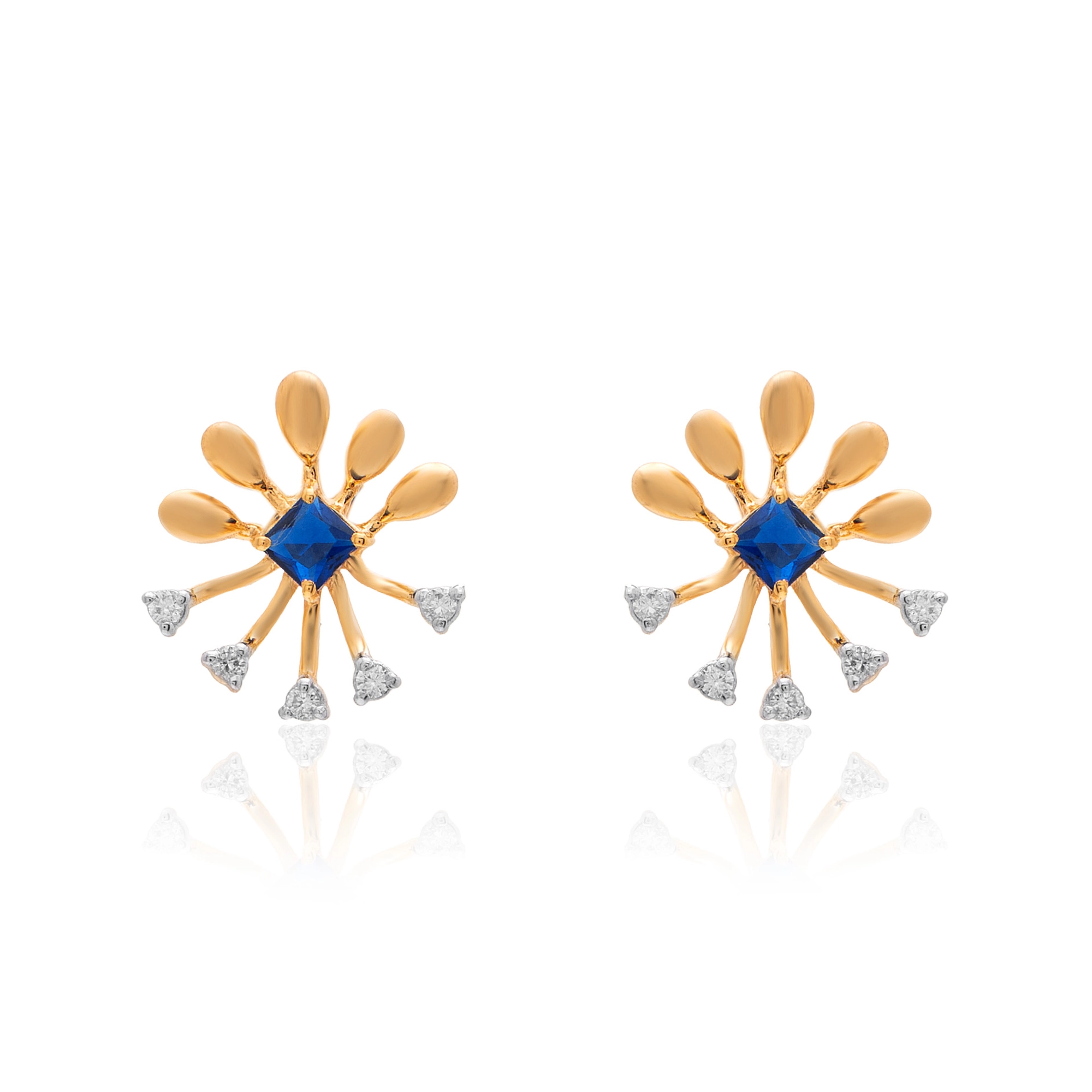 Yellow Gold Diamond Earrings thumbnail 2