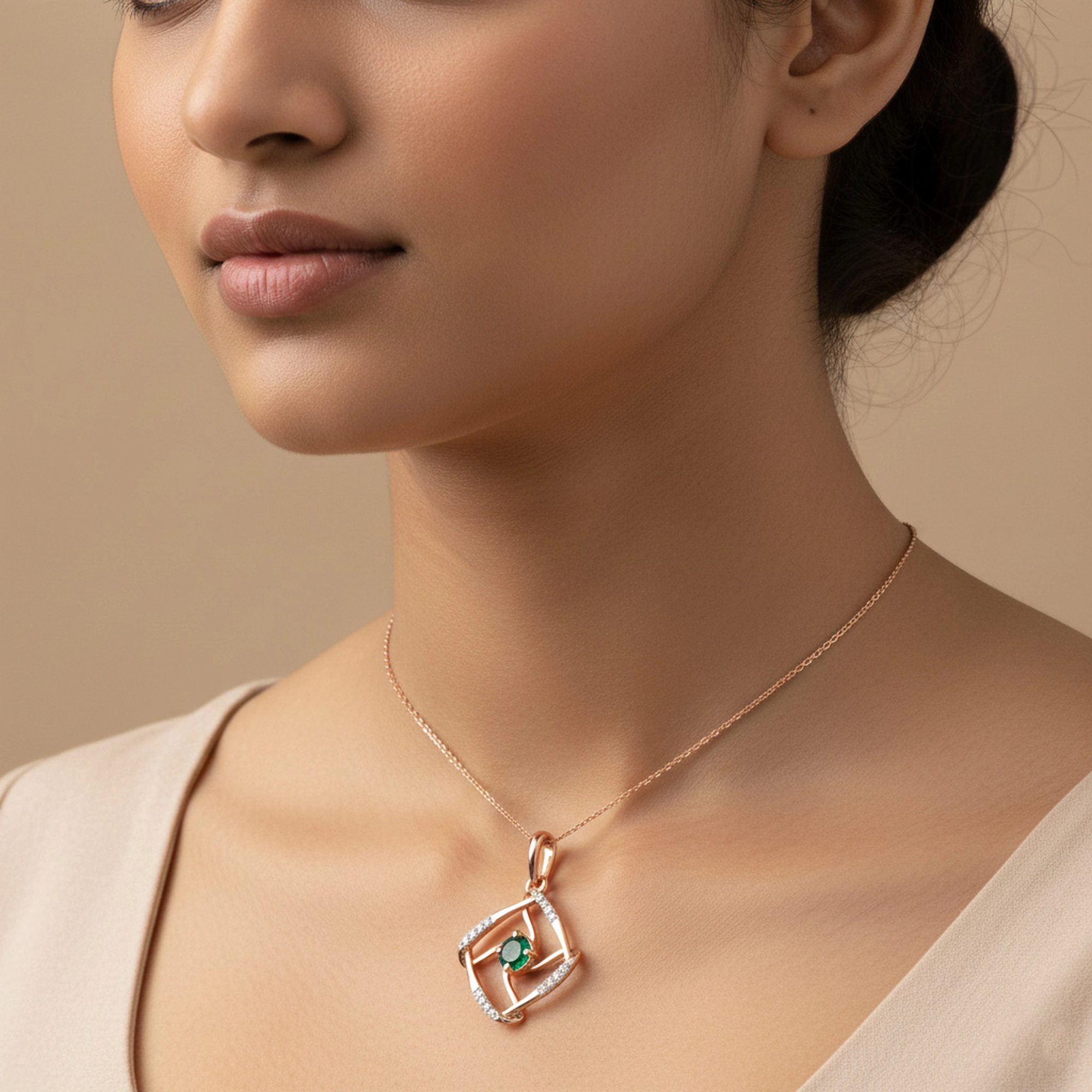 Rose Gold Diamond Pendant thumbnail 4