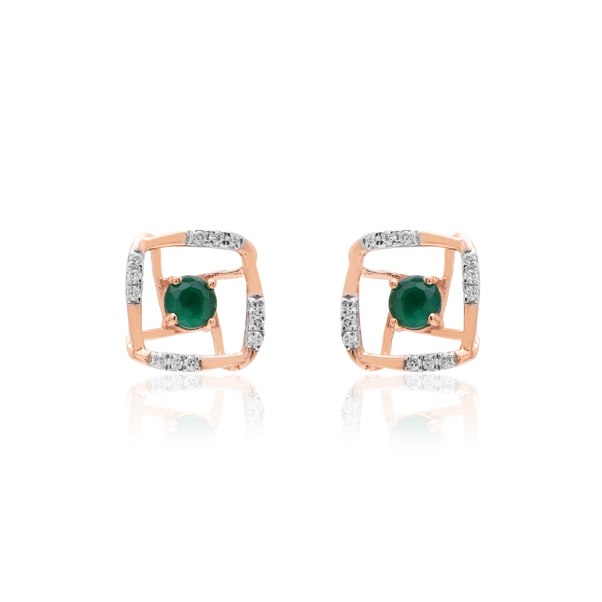 Rose Gold Diamond Earrings thumbnail 2