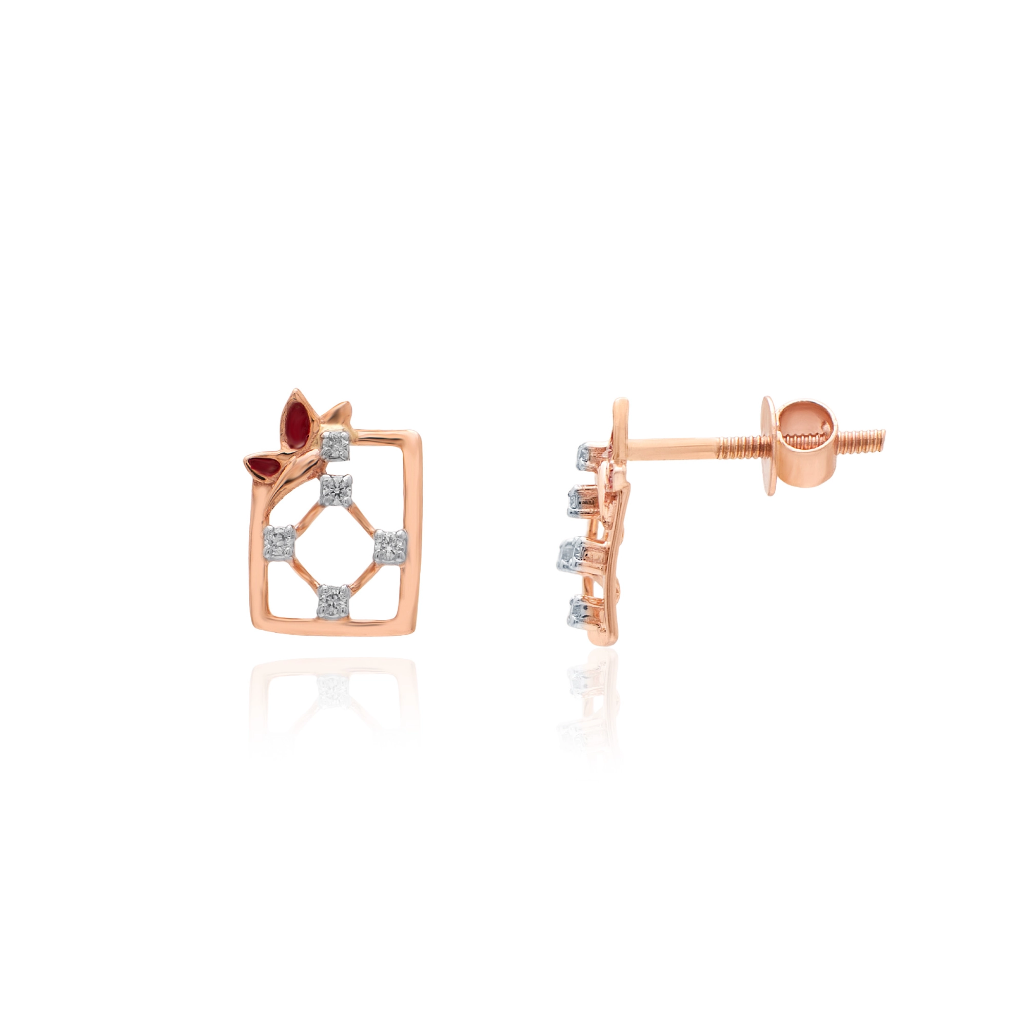 Rose Gold Diamond Earrings