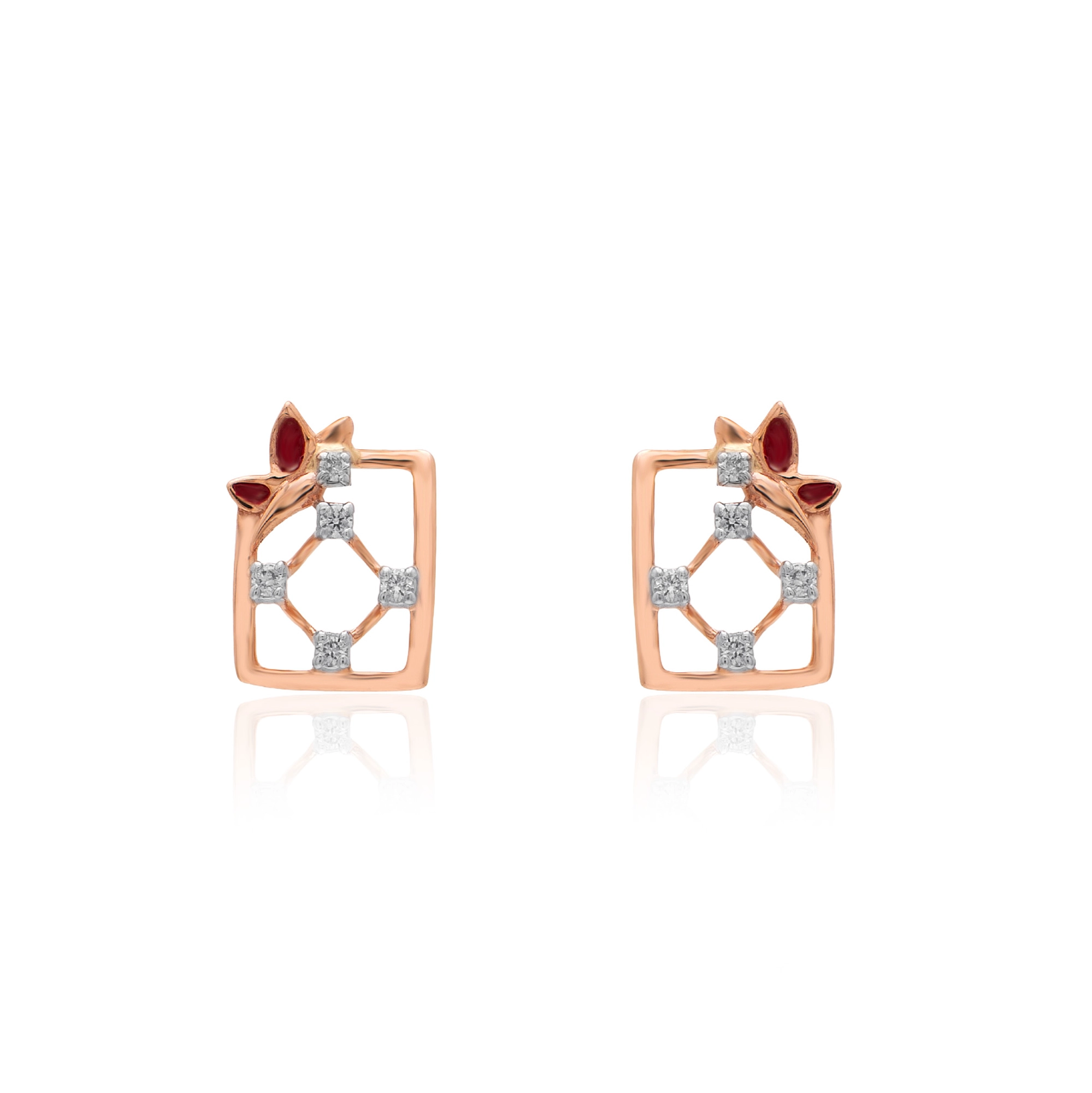 Rose Gold Diamond Earrings thumbnail 2