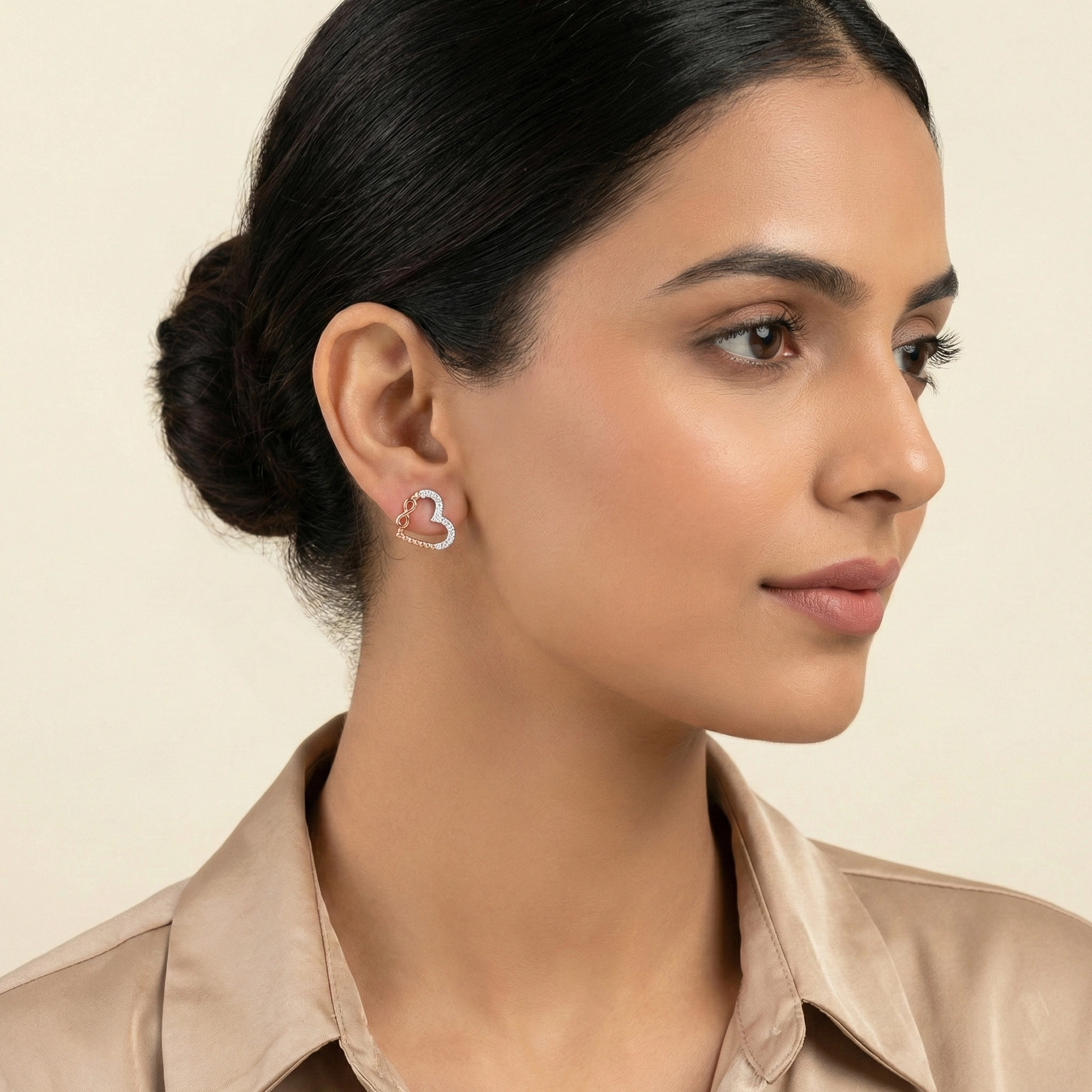 Rose Gold Diamond Earrings thumbnail 3