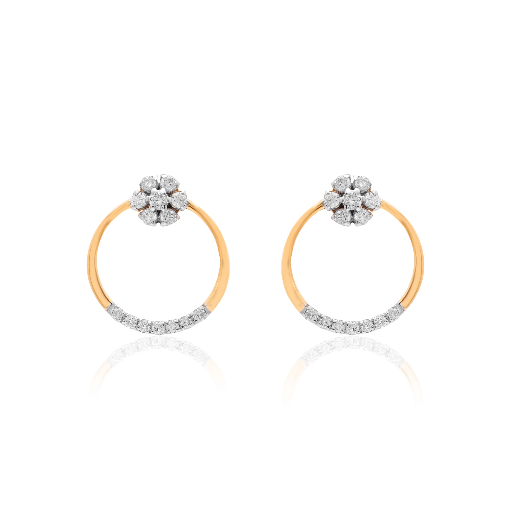 Yellow Gold Diamond Earrings thumbnail 2