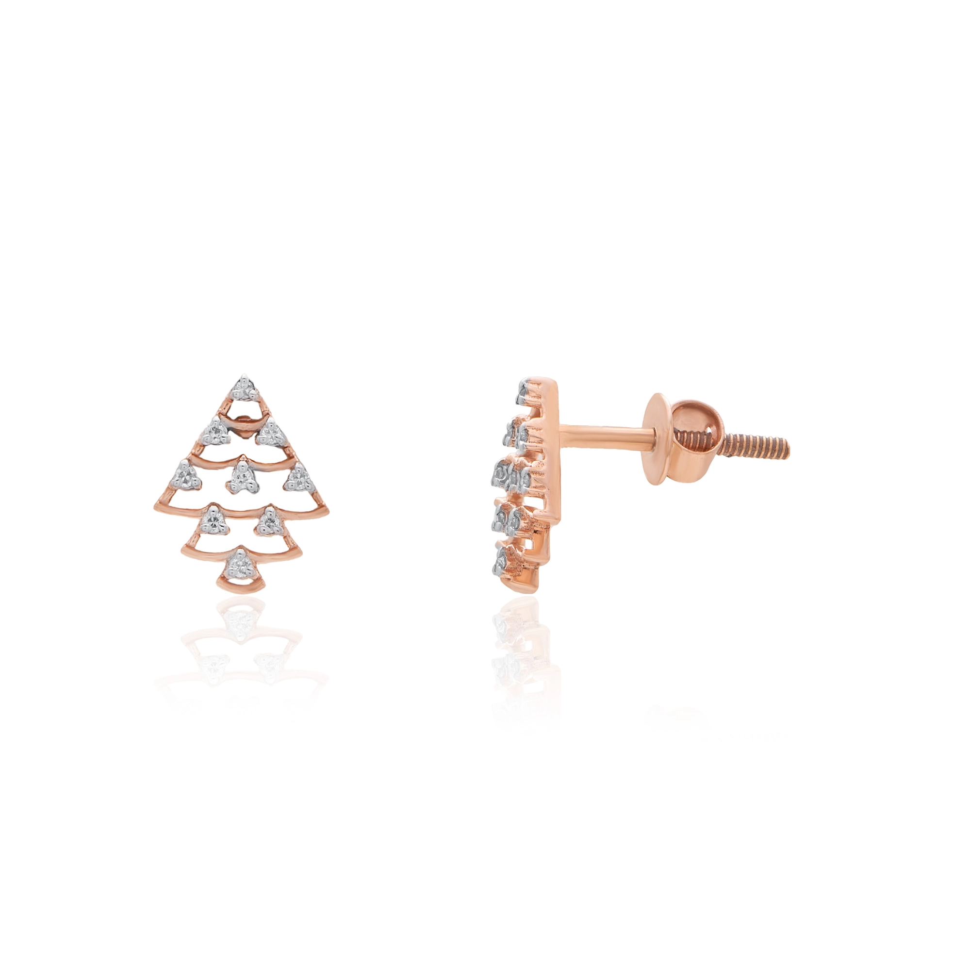 Rose Gold Diamond Earring thumbnail 3