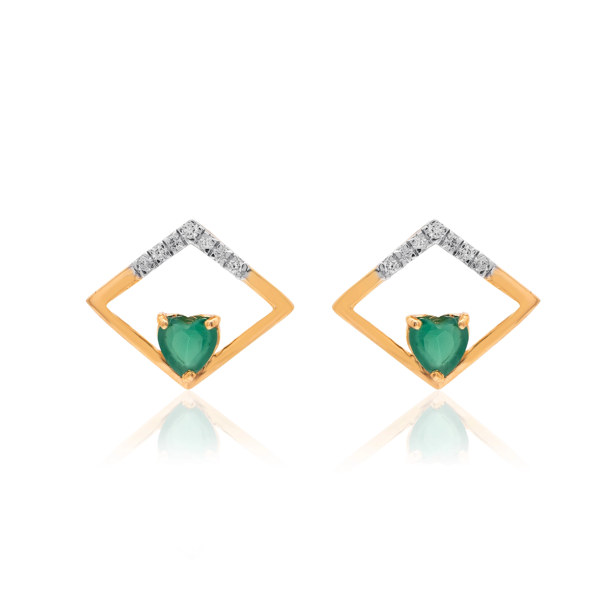 Yellow Gold Diamond Earrings thumbnail 2