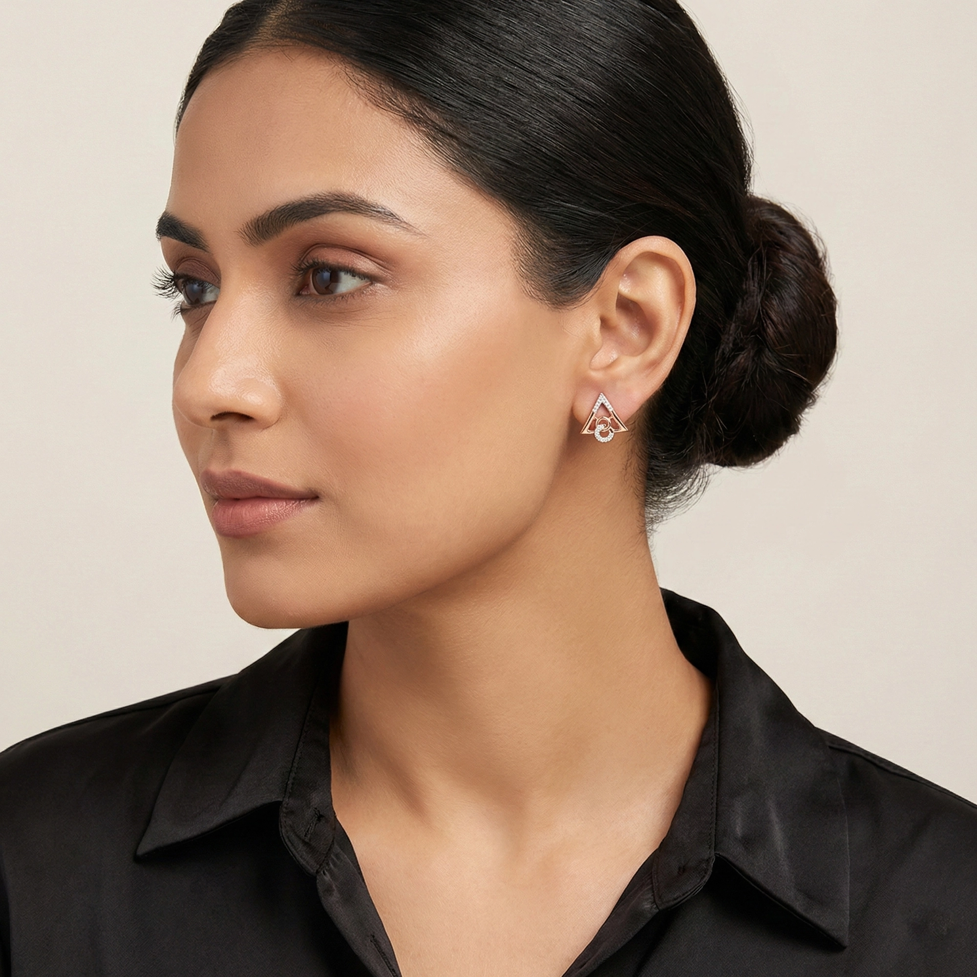 Rose Gold Diamond Earring