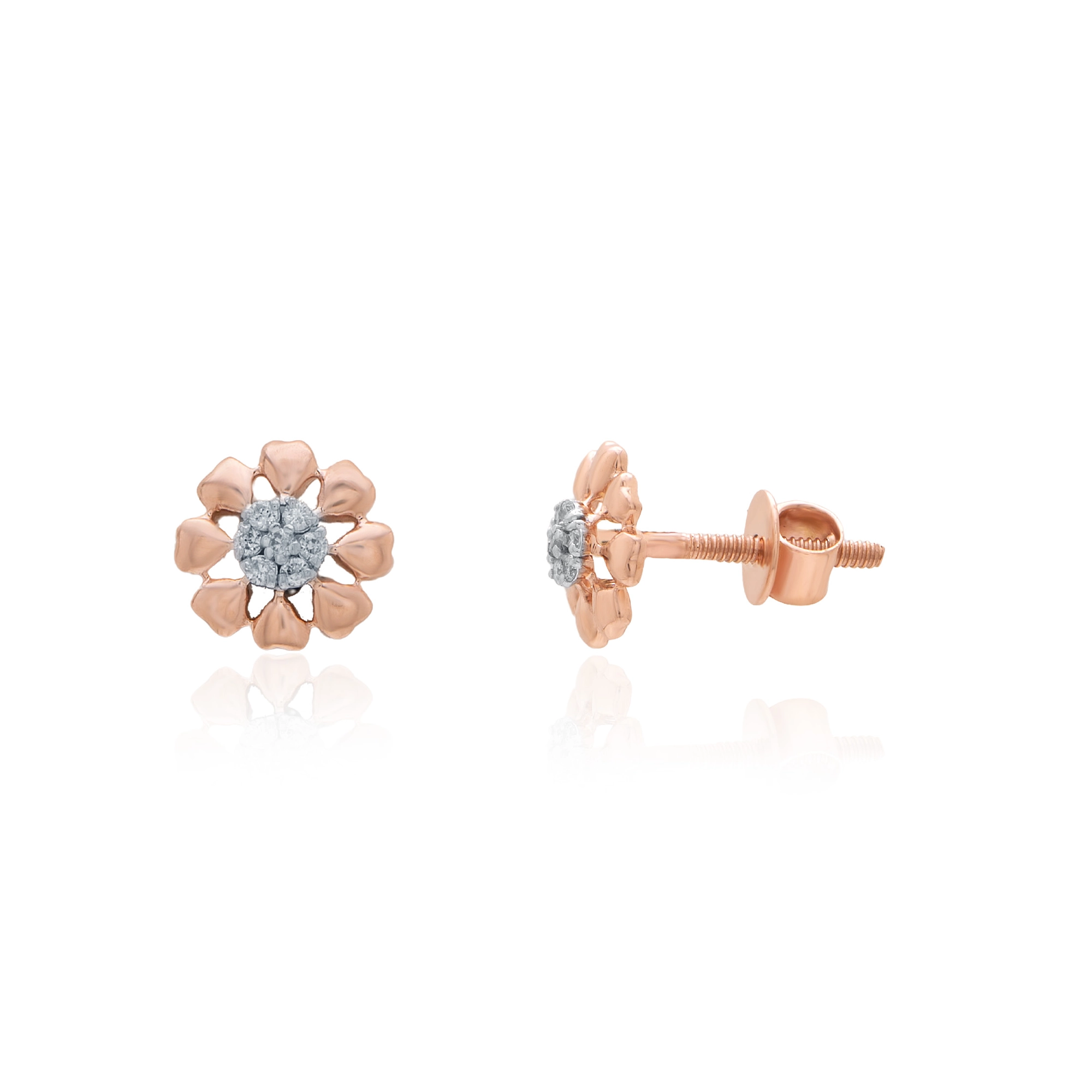 Rose Gold Diamond Earring thumbnail 3