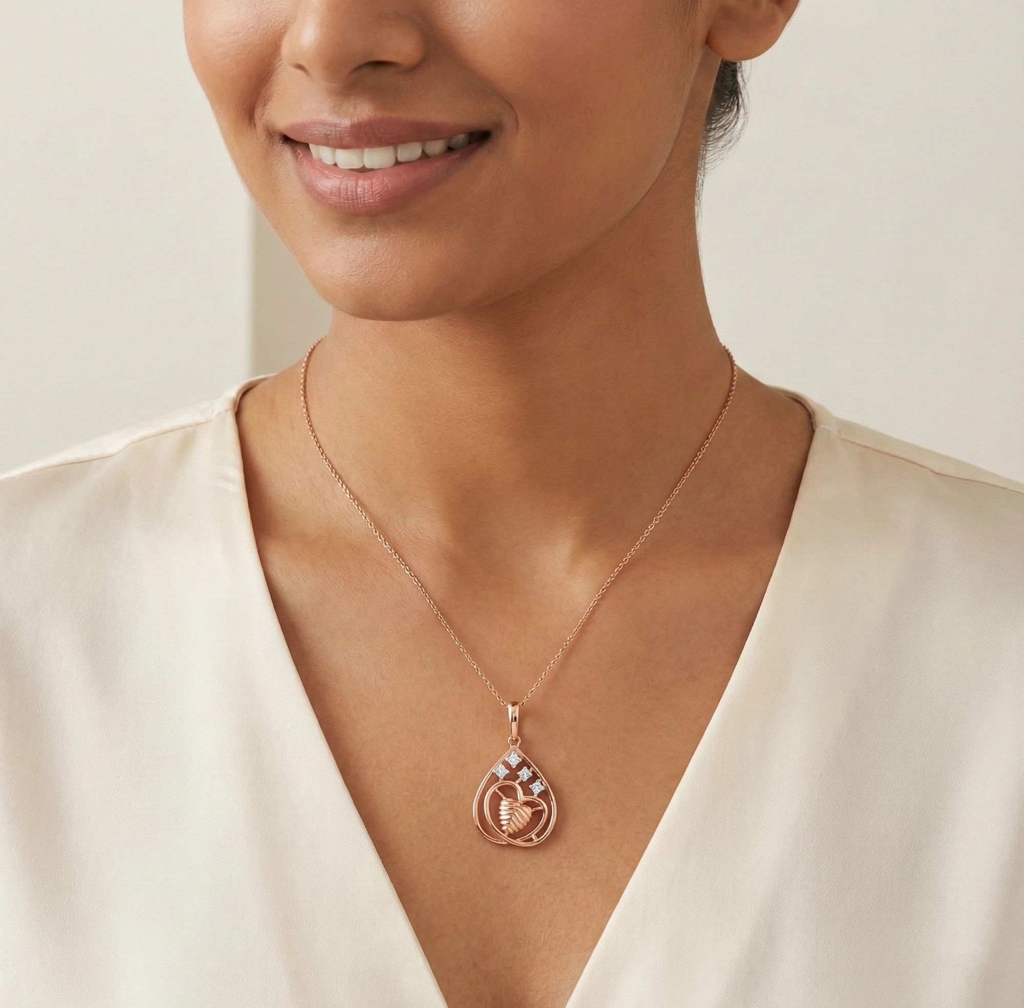 Rose Gold Diamond Pendant thumbnail 2