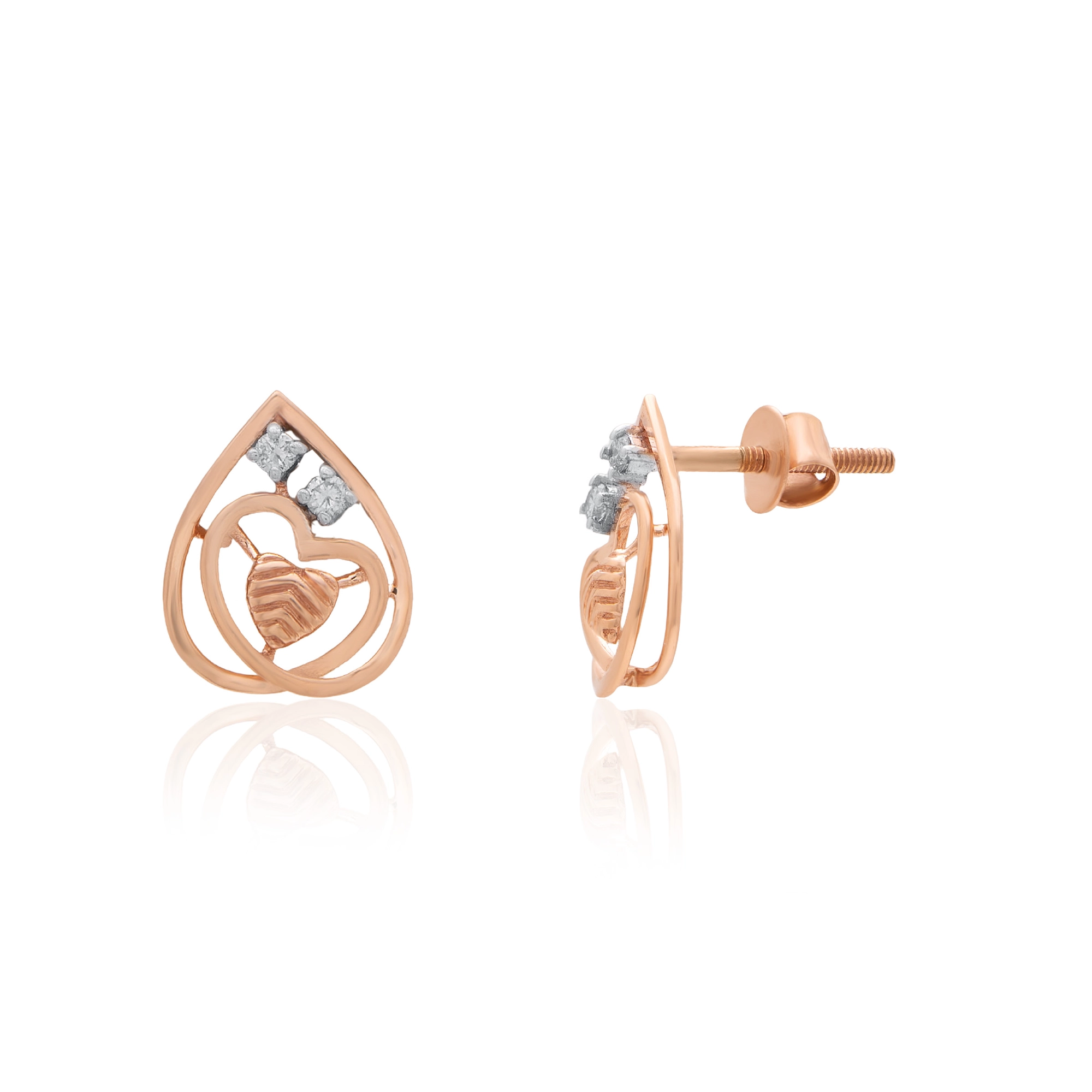 Rose Gold Diamond Earring