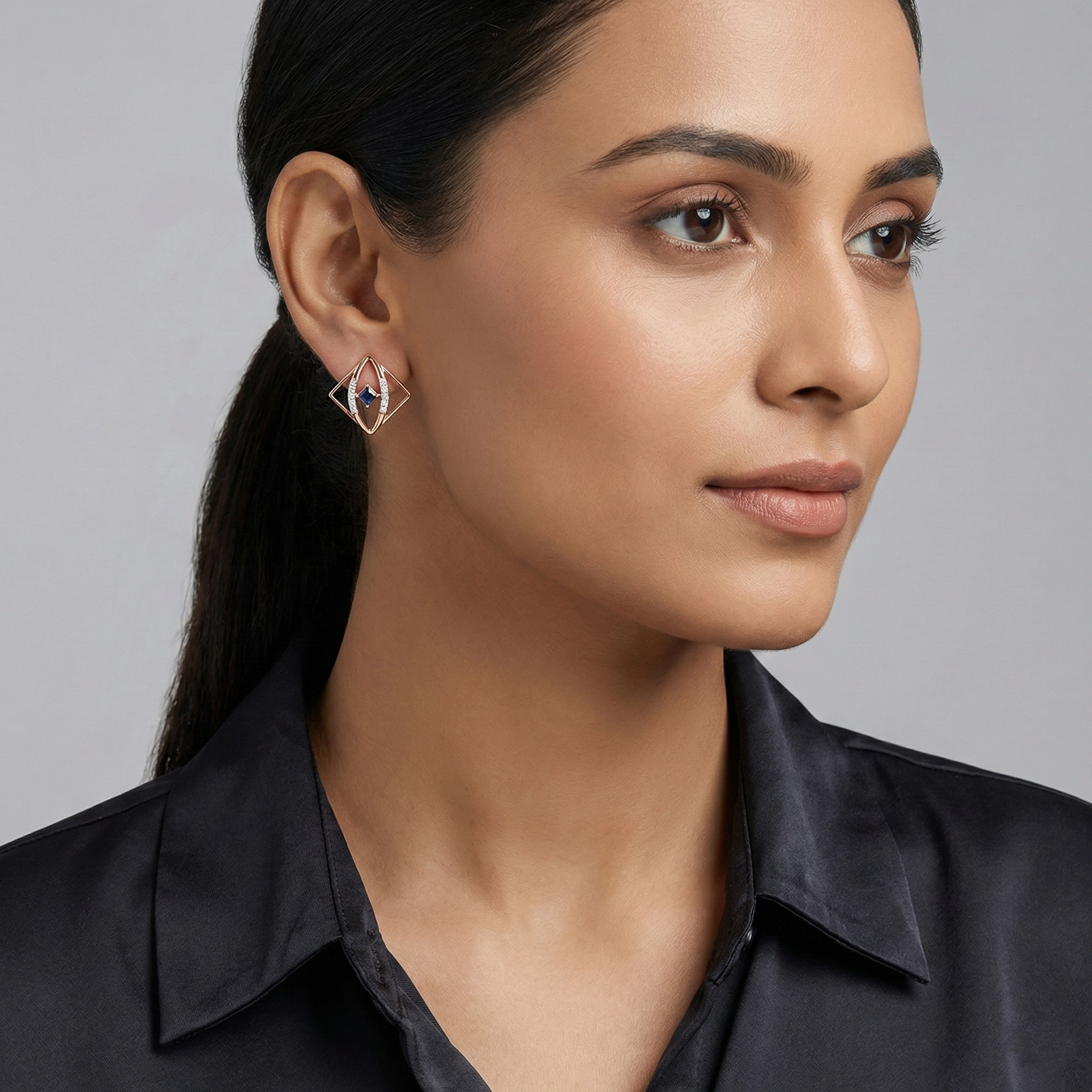 Rose Gold Diamond Earring
