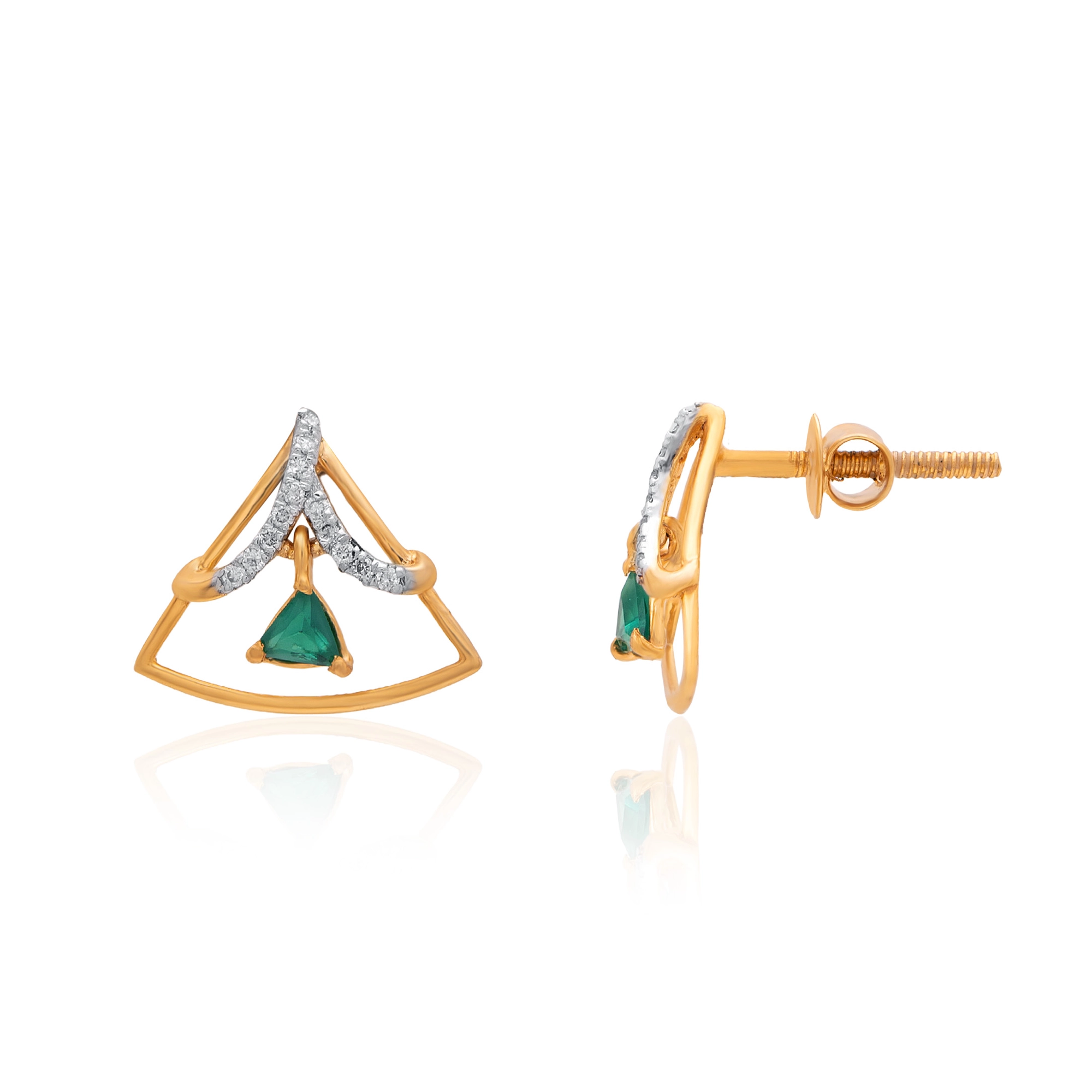 Yellow Gold Diamond Earring thumbnail 3