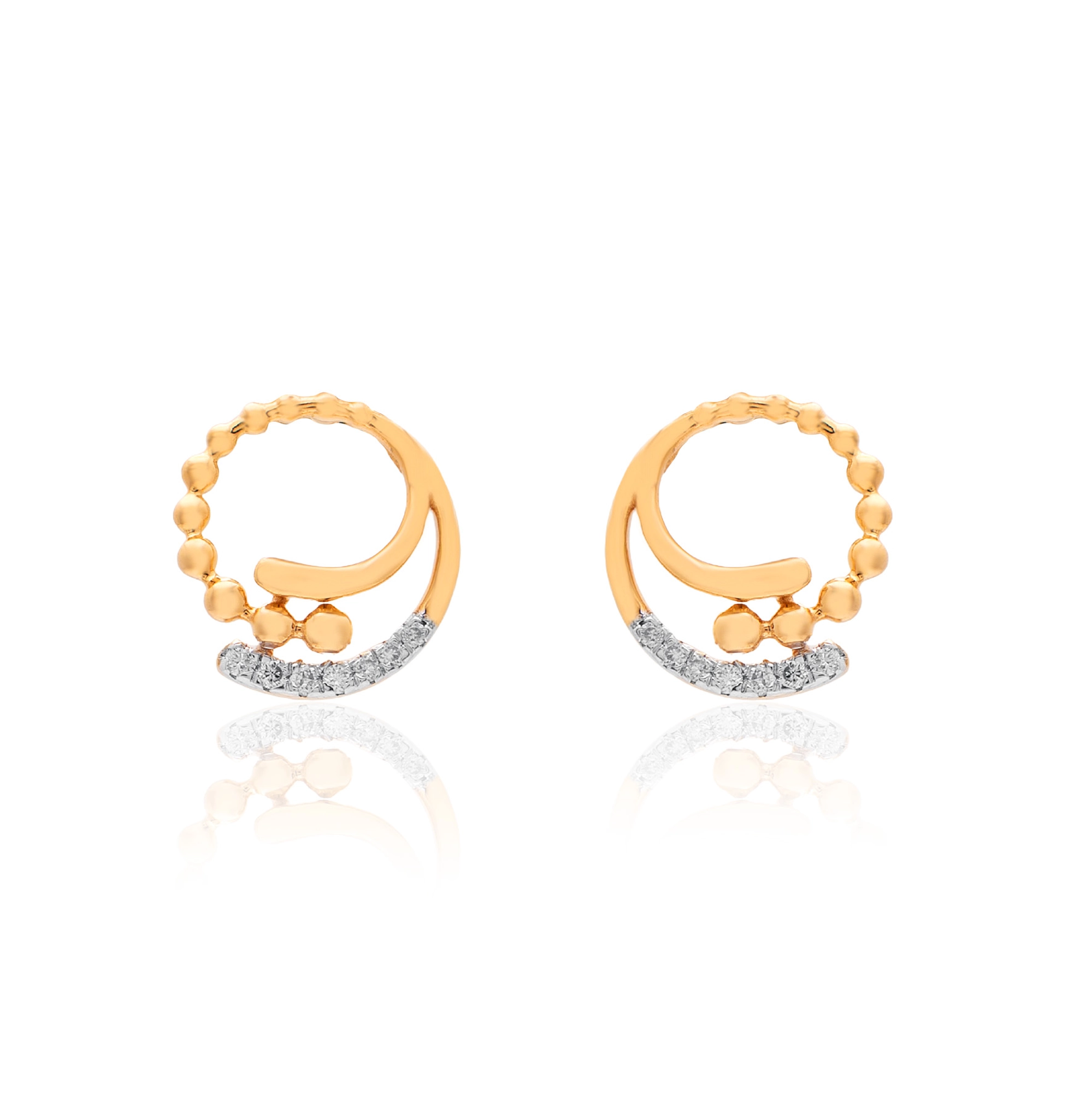 Yellow Gold Diamond Earrings thumbnail 2