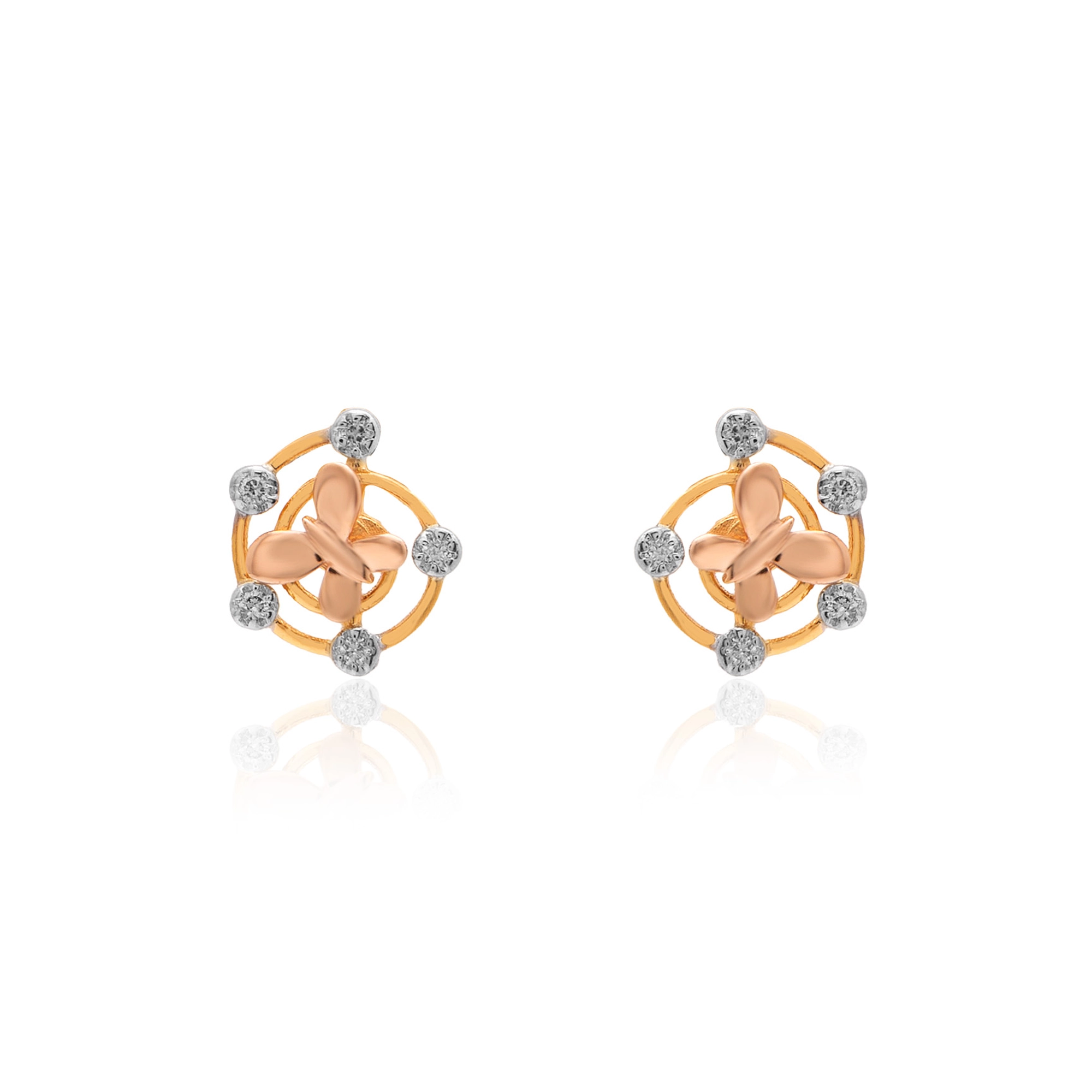 Yellow Gold Diamond Earrings thumbnail 2