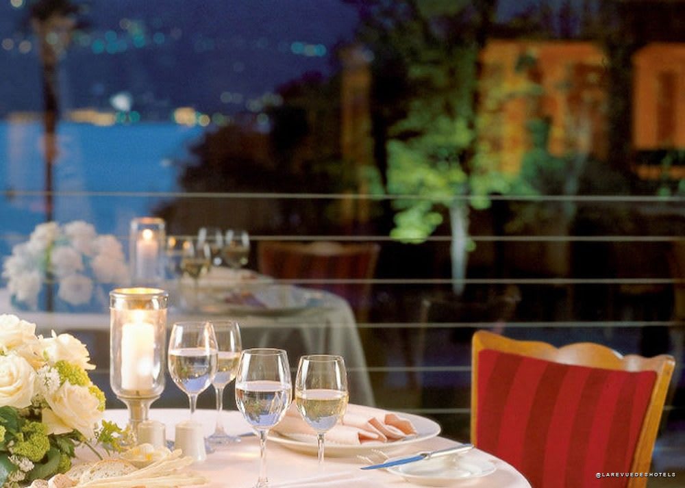 Dining overlooking the lake