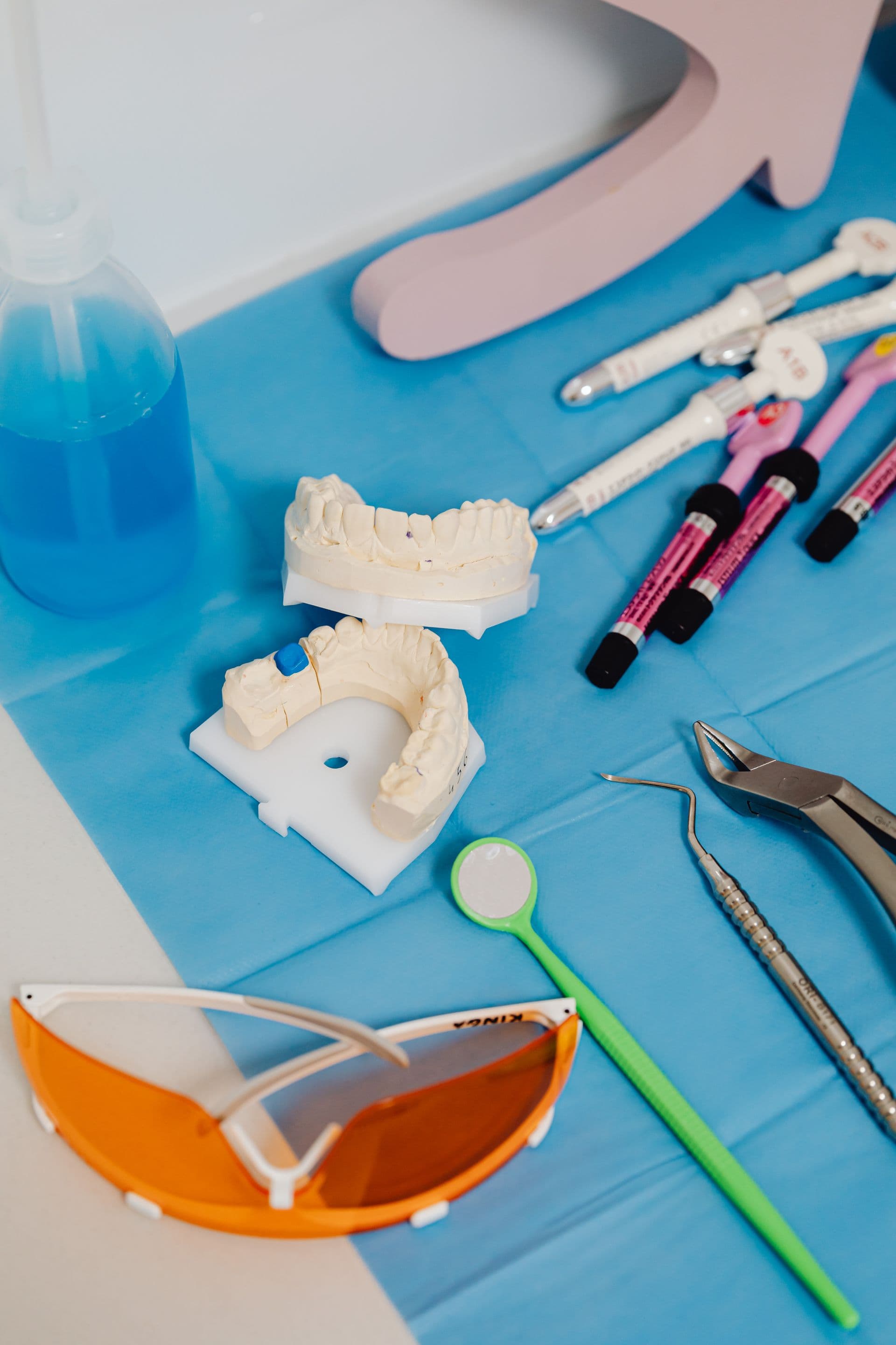 Dentist examining a patient in a modern clinic