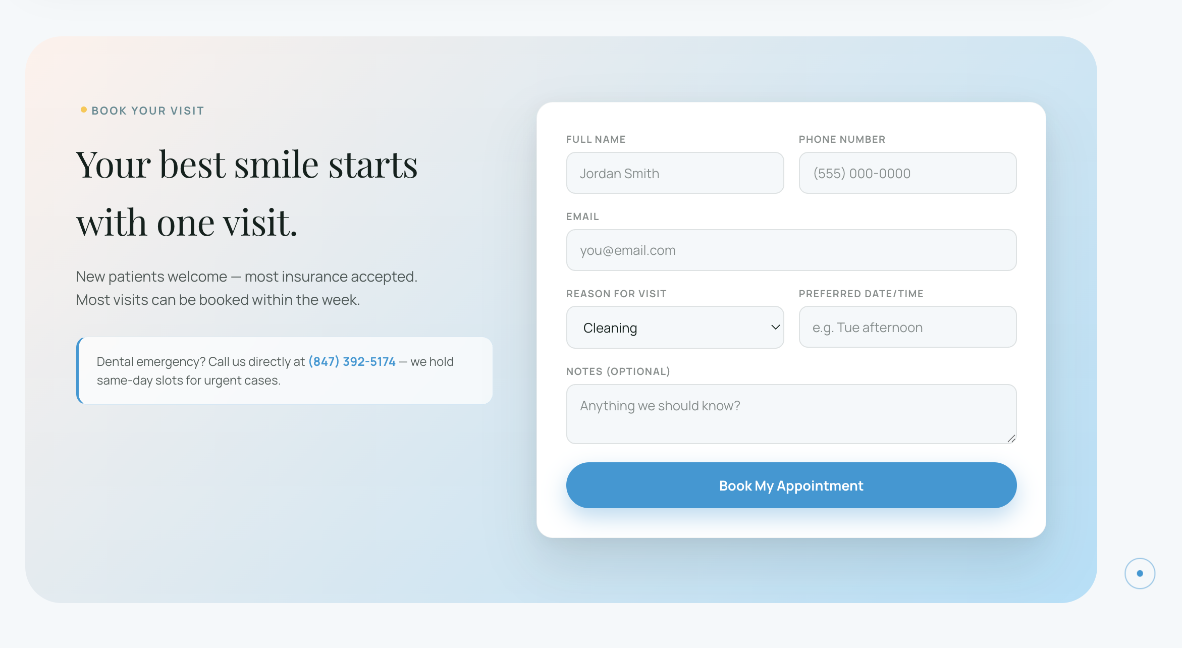 Lumina Dental — the team section