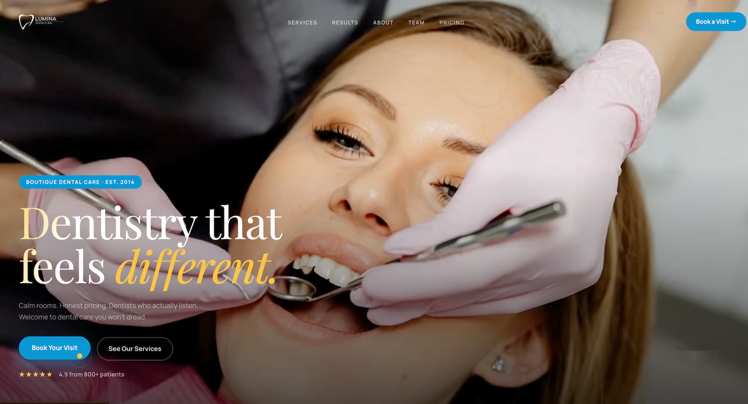 Lumina Dental — case study preview