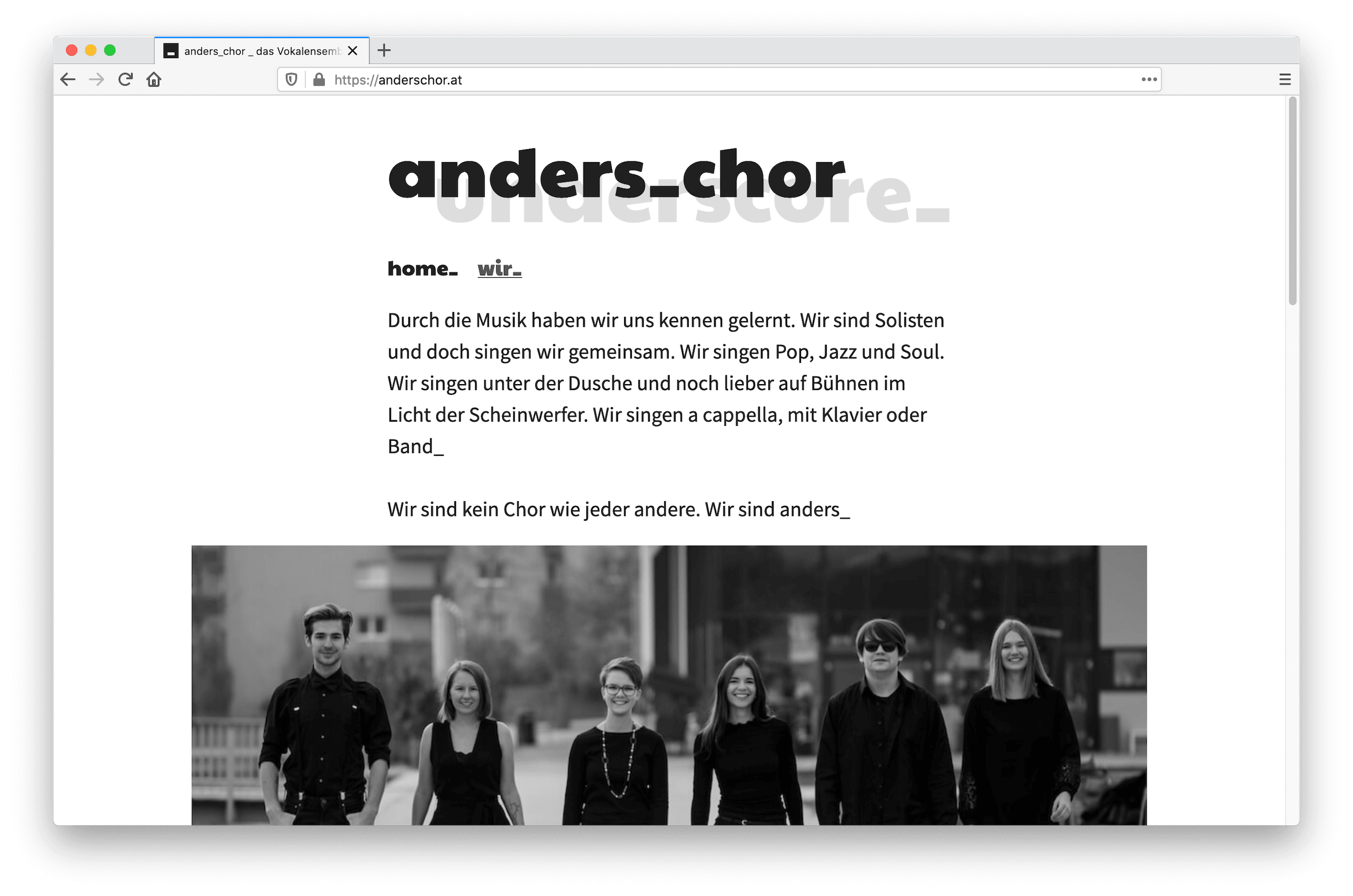 anders_chor Website screenshot