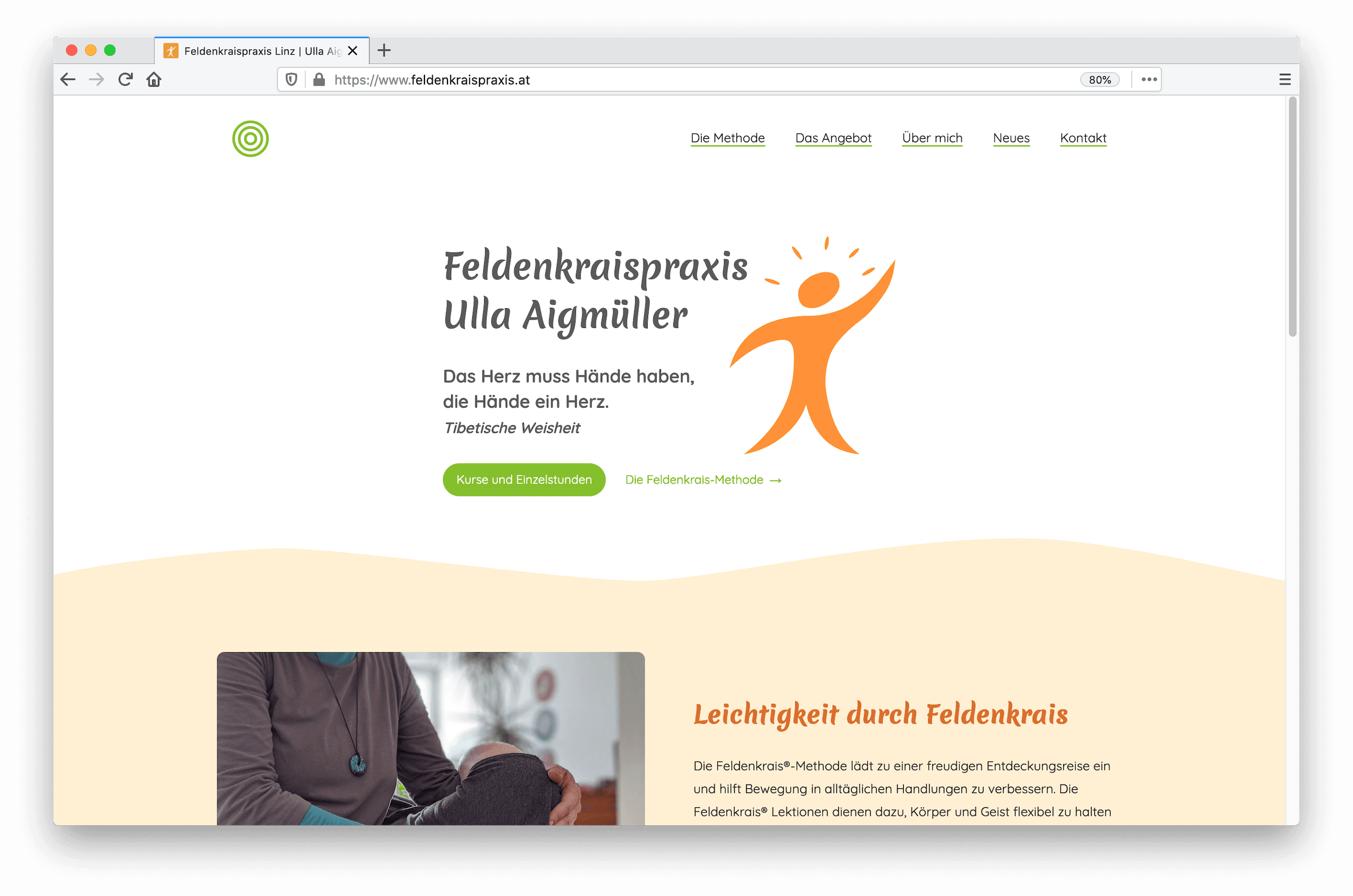 Feldenkraispraxis Homepage Screenshot