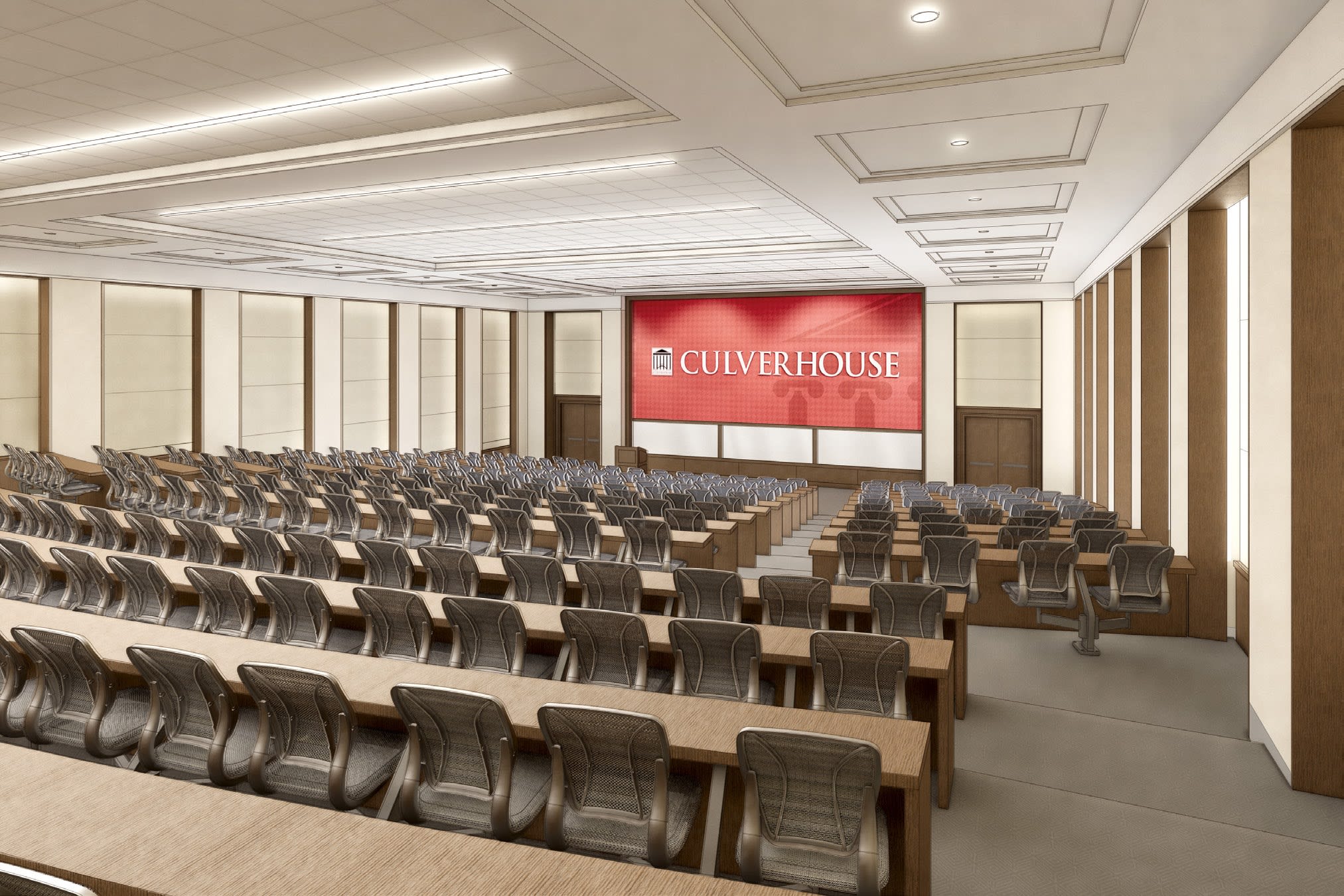 Hewson Hall, rednering of main lecture room