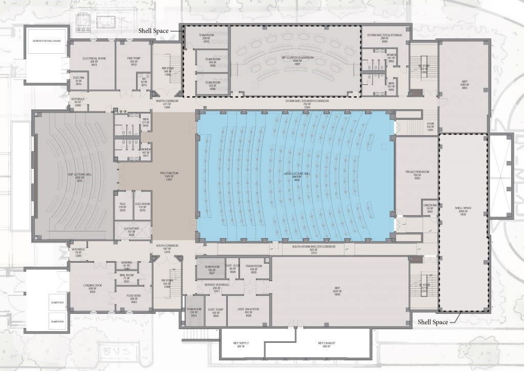 Hewson Hall, ground floor design plans