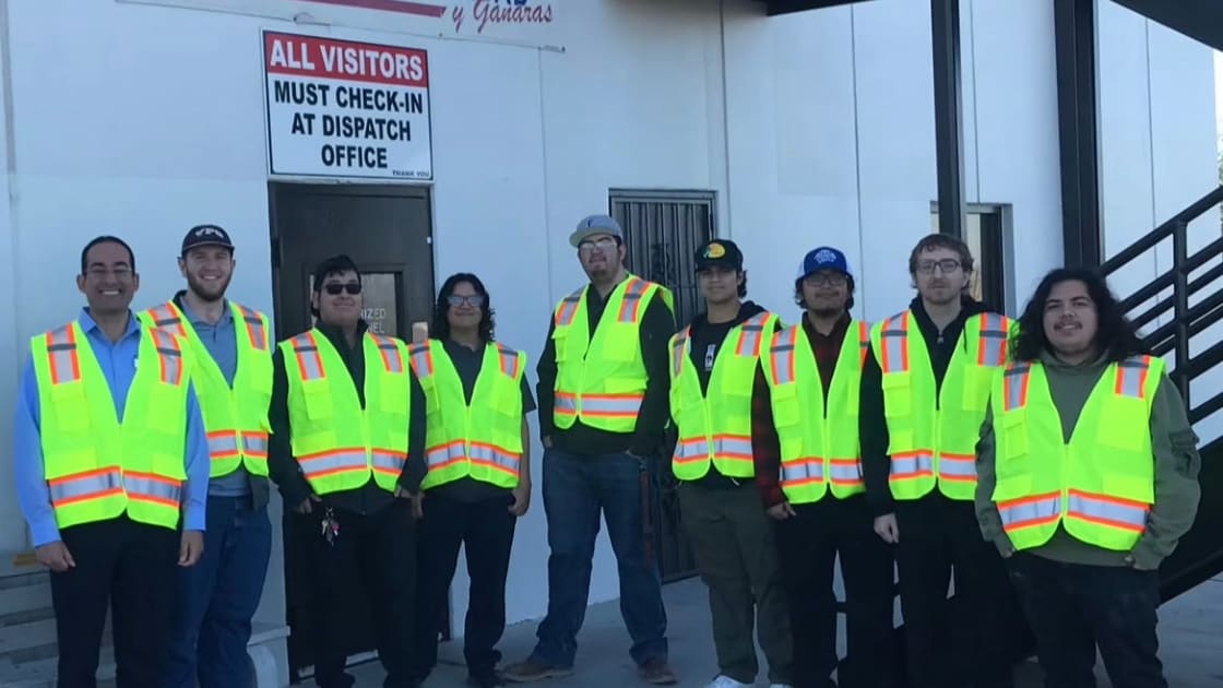 Yuma Mechanical Engineering Club members group photo in vests
