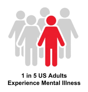 A red person with grey people 
Description automatically generated