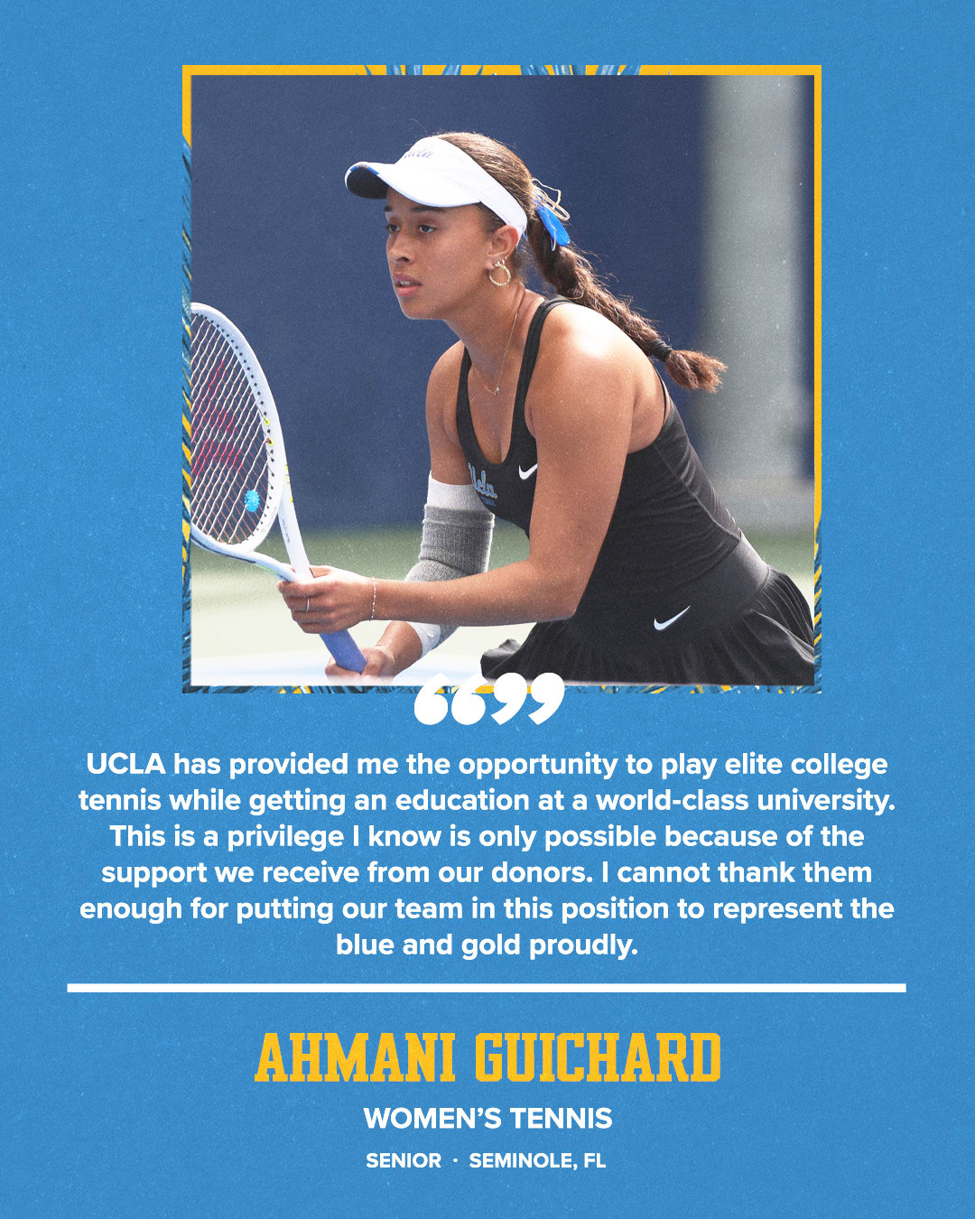 PHOTO AND QUOTE FROM AHMANI GUICHARD, SENIOR FROM SEMINOLE, FL