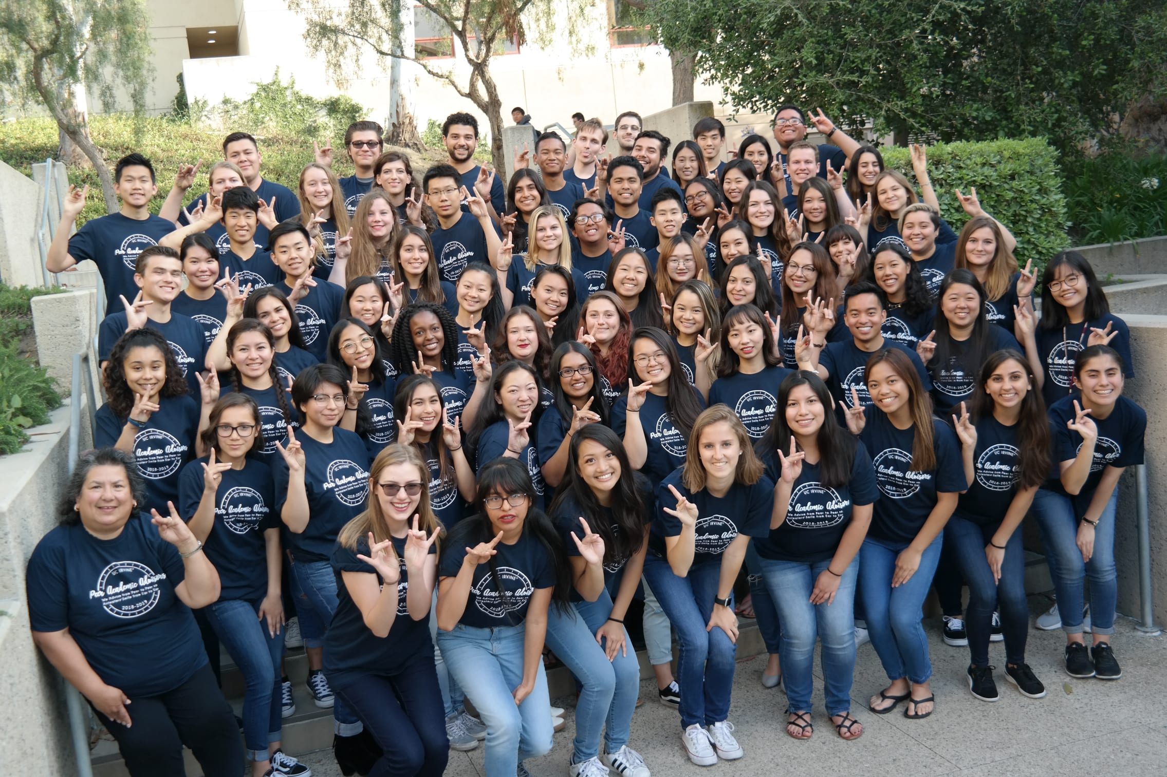 2018-19 PAAs Group - all holding up a Zot!