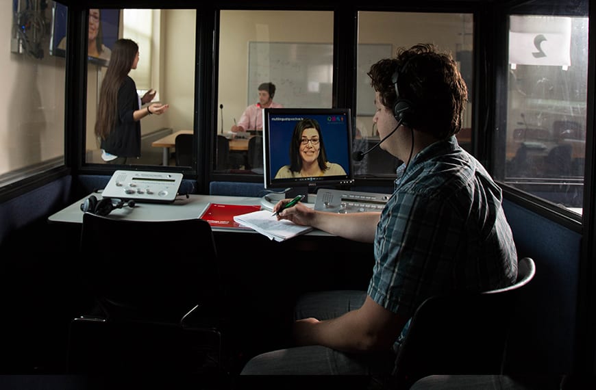 GSIT student working in the booth