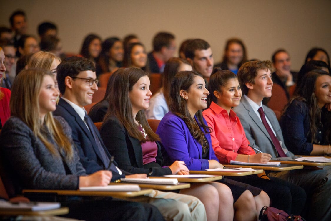 Students attending professional presentation