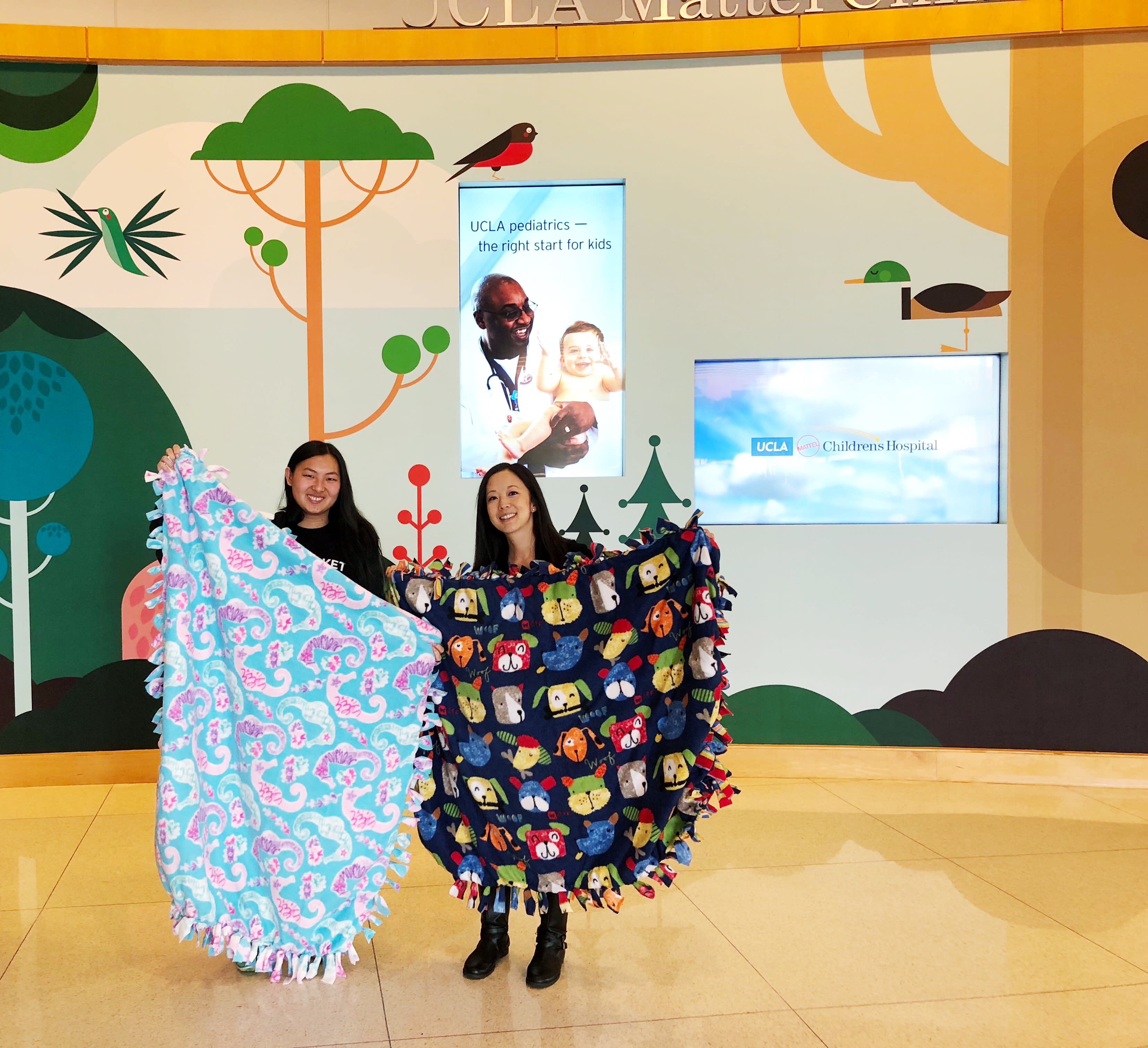 Photo of UCLA Mattel Children's Hospital receiving our blanket donation