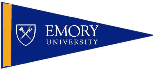 Emory Pennant, field of blue with white writing