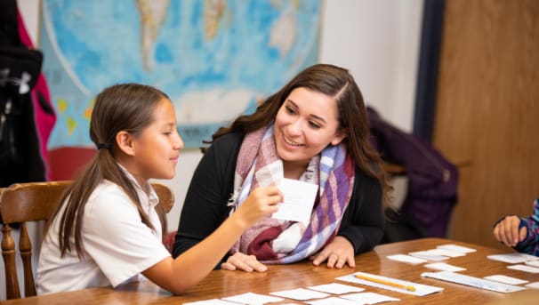 COE student working with kid