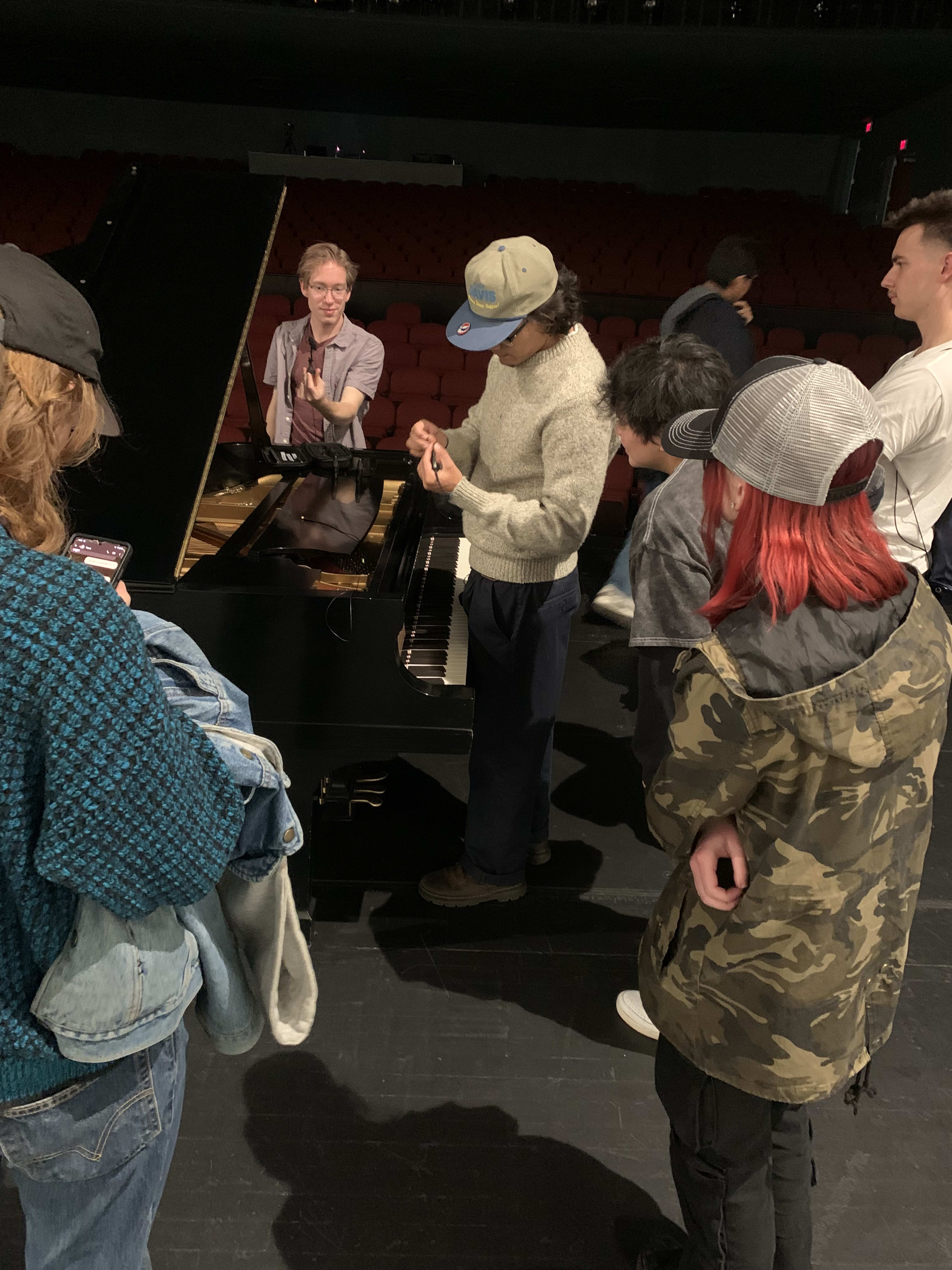 Club members working on a project